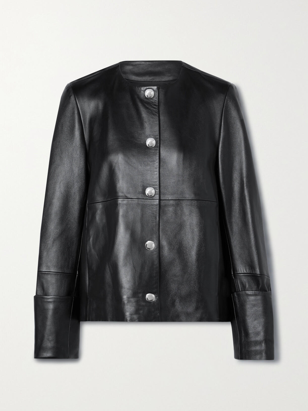 Co - Paneled Leather Jacket - Black