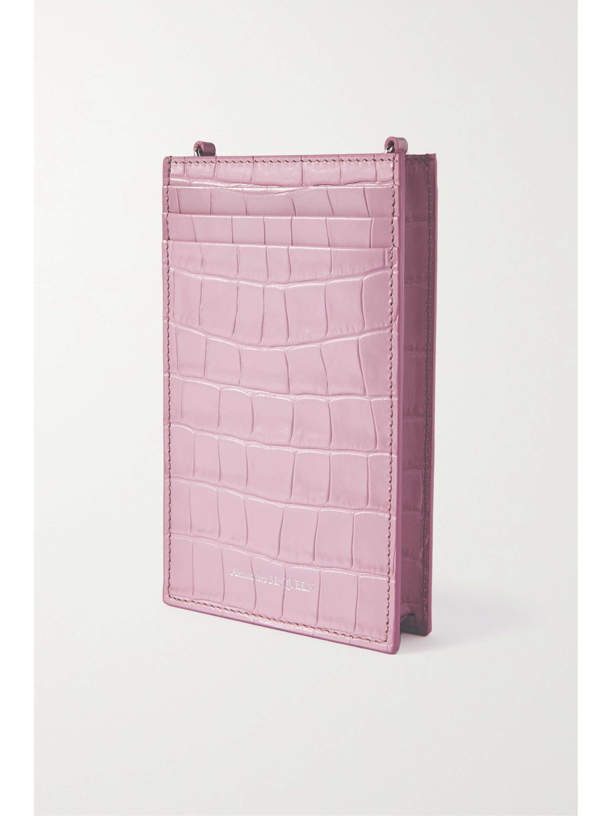 ALEXANDER MCQUEEN Embellished croc-effect leather shoulder bag
