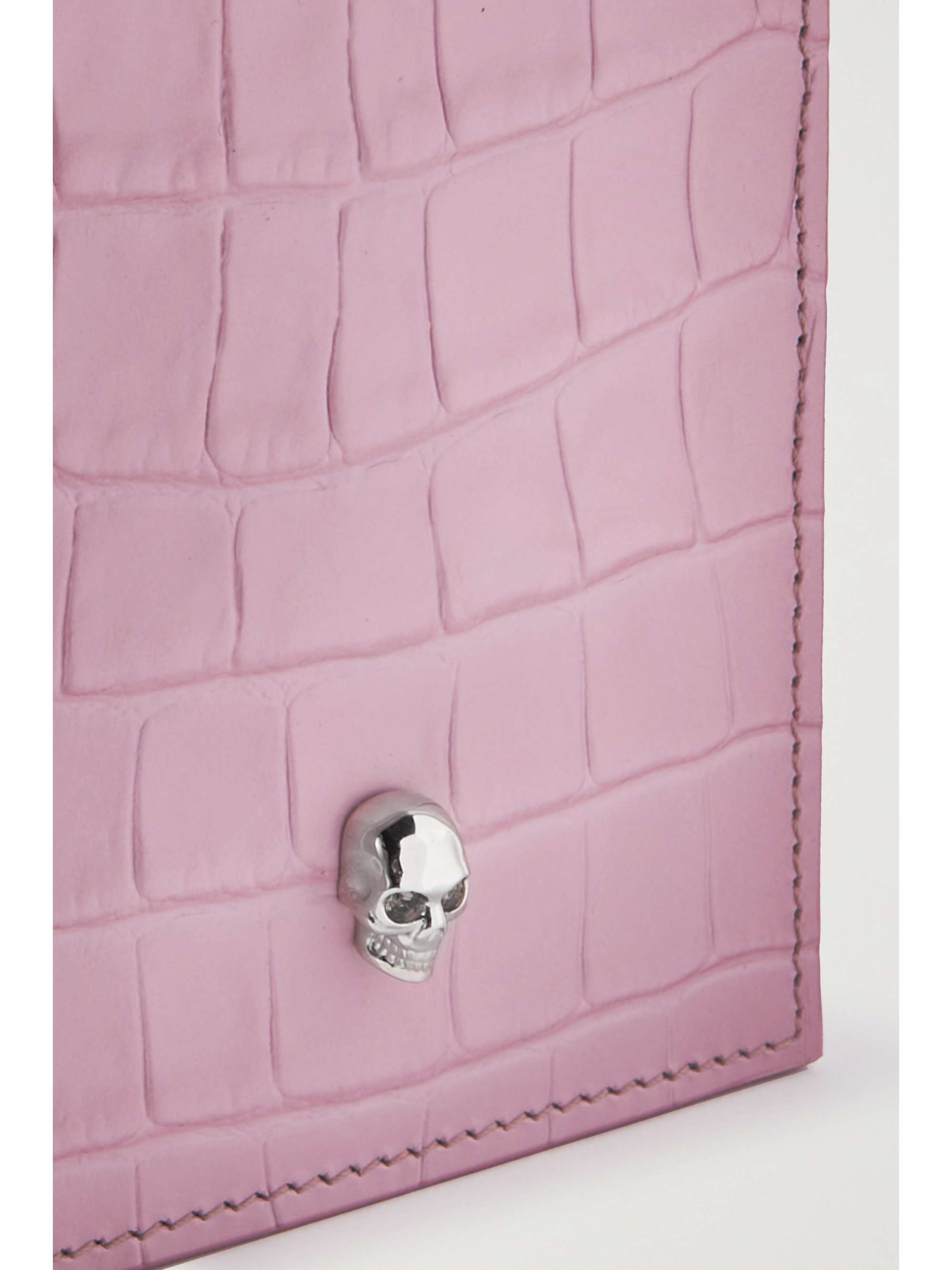 ALEXANDER MCQUEEN Embellished croc-effect leather shoulder bag