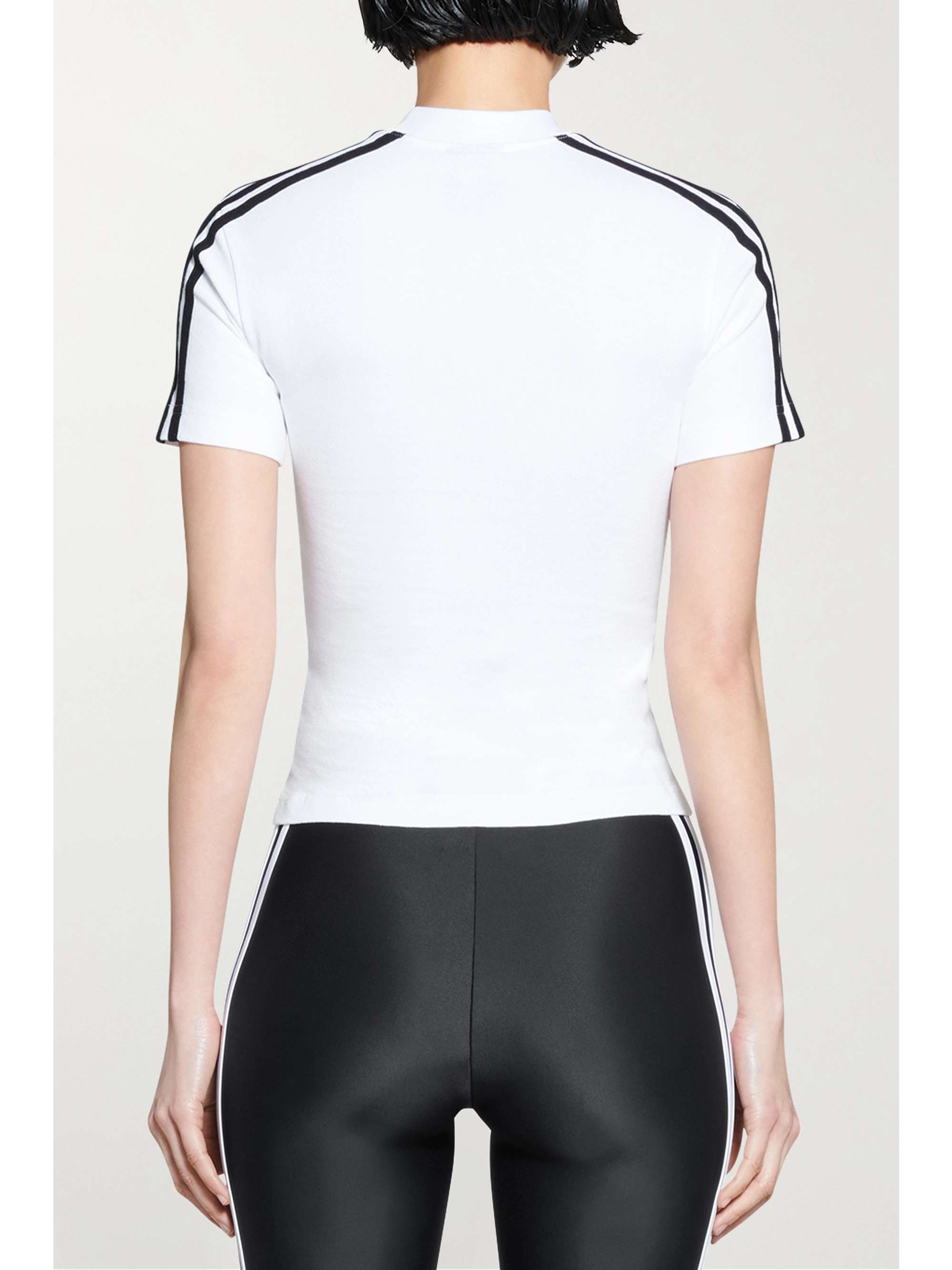 BALENCIAGA + adidas striped printed stretch-cotton jersey T-shirt