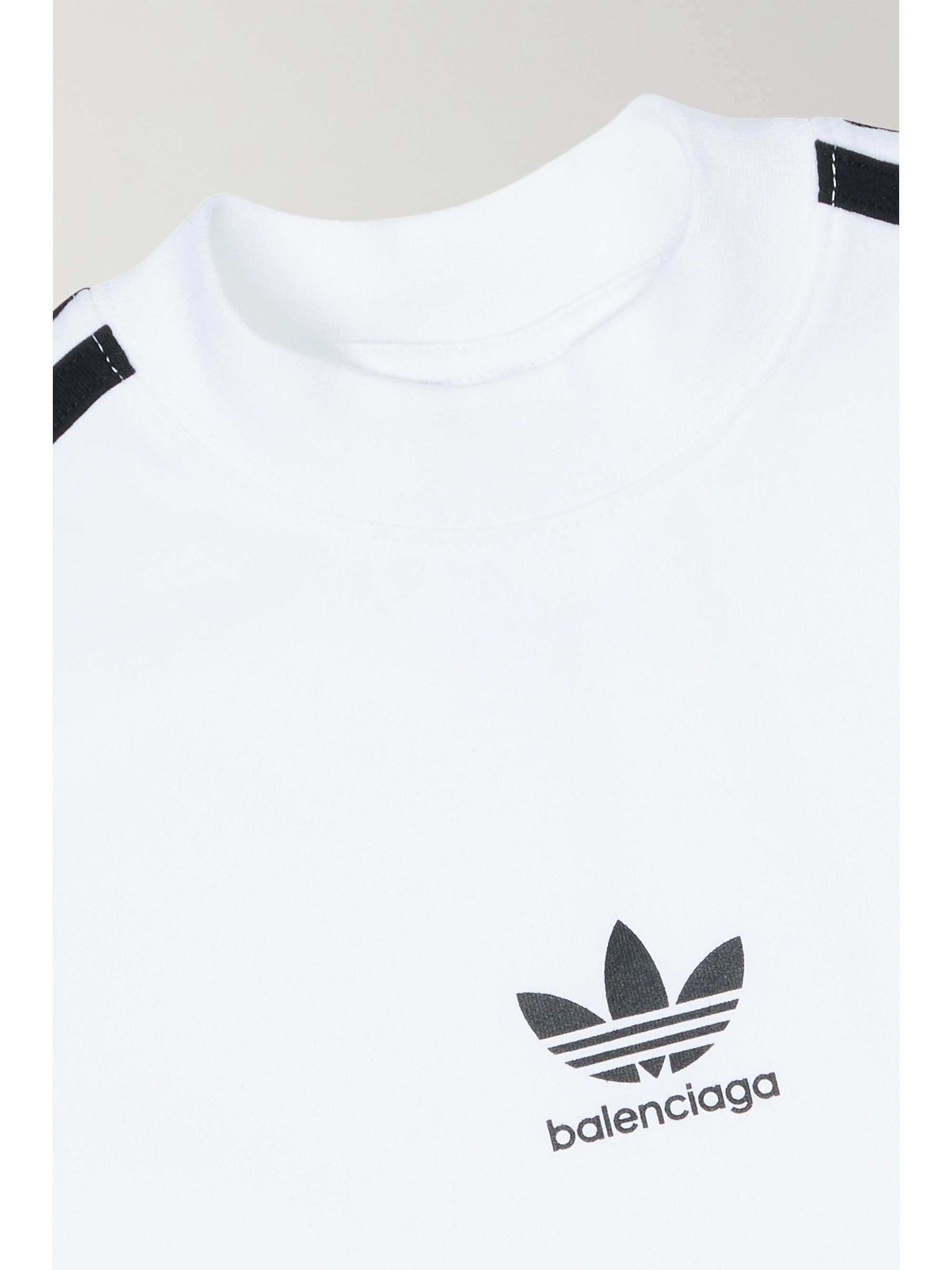 BALENCIAGA + adidas striped printed stretch-cotton jersey T-shirt |  NET-A-PORTER