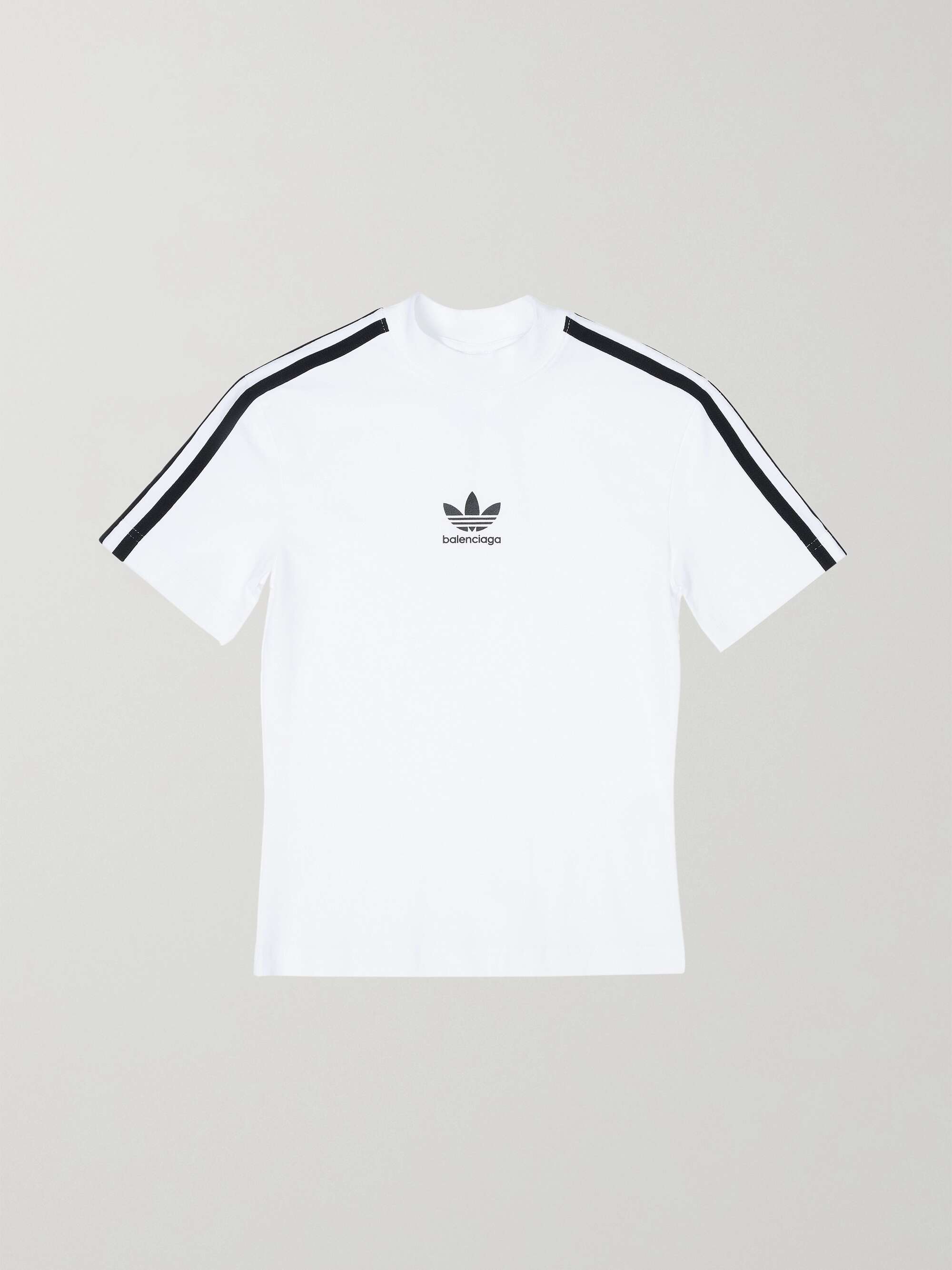 jersey striped stretch-cotton | printed BALENCIAGA NET-A-PORTER T-shirt + adidas