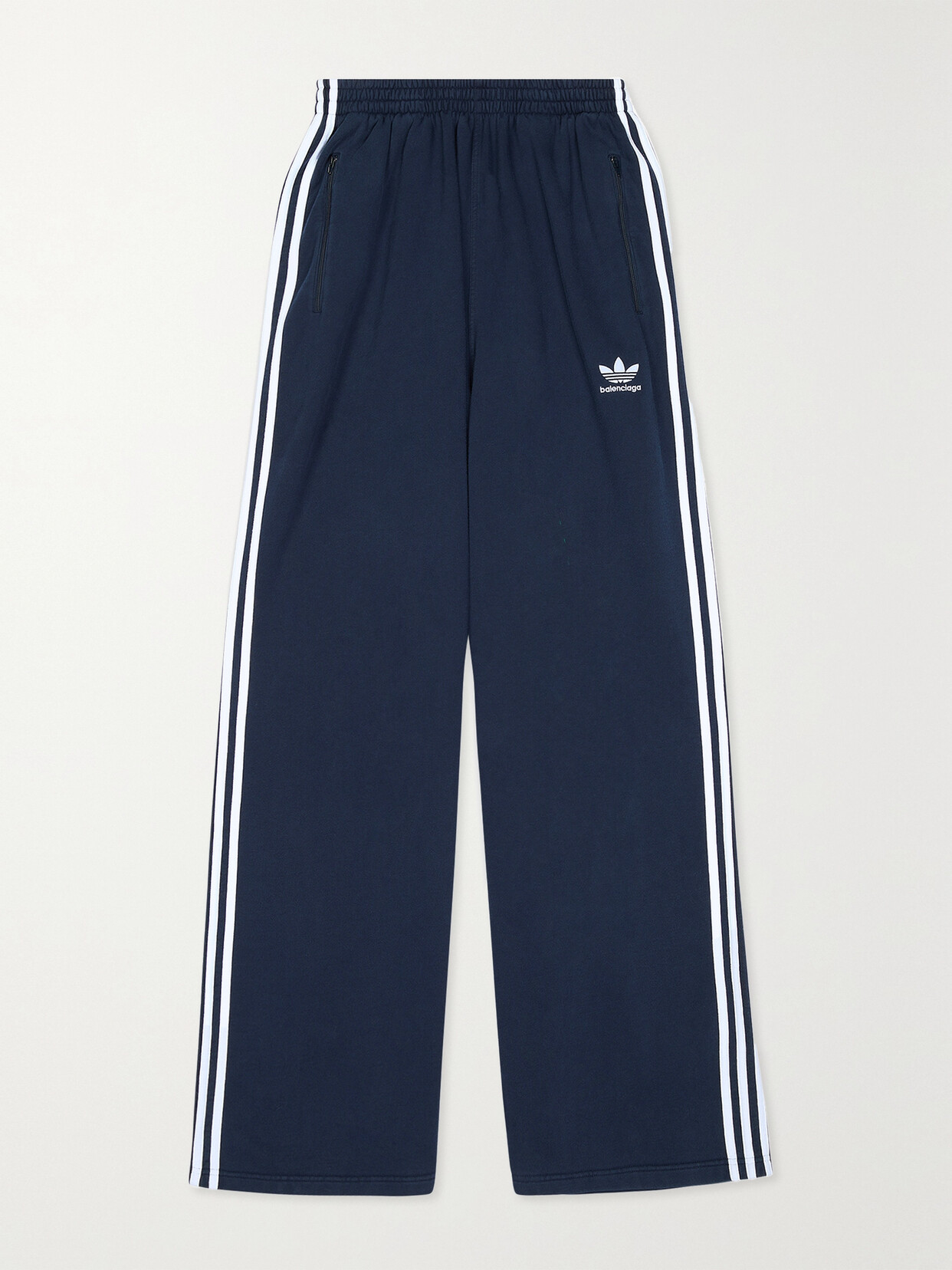 Balenciaga - + Adidas Striped Cotton-jersey Track Pants - Blue