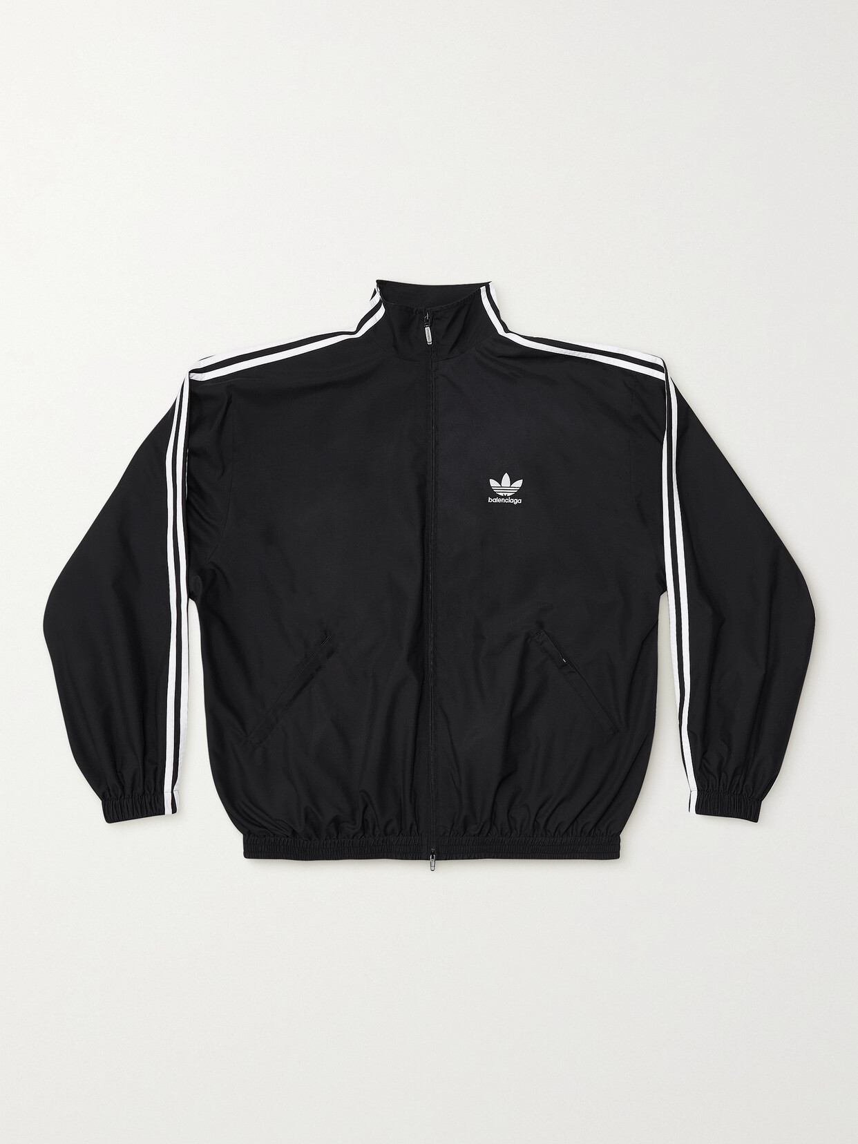 Balenciaga - + Adidas Striped Cotton-blend Shell Track Jacket - Black