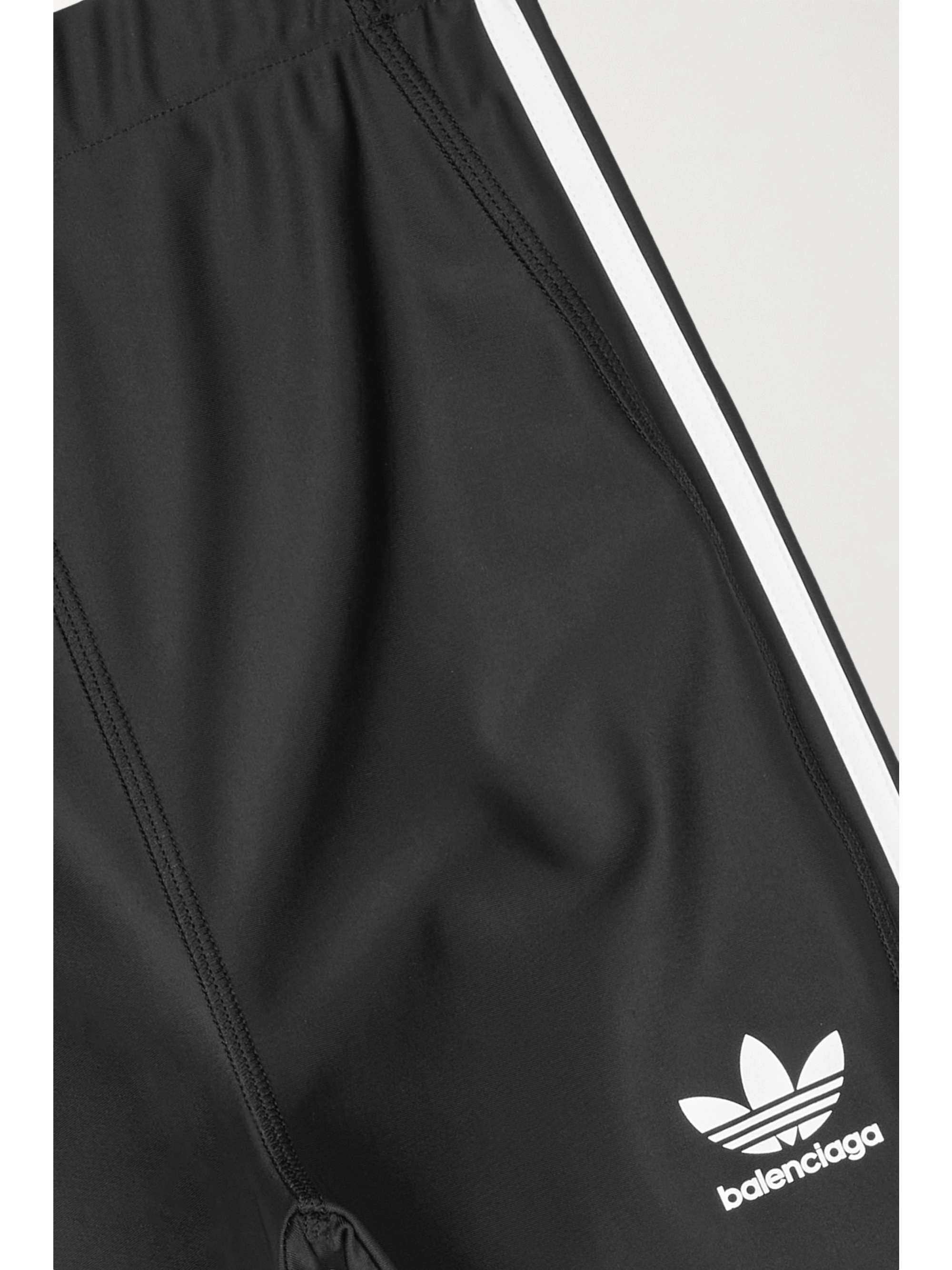 BALENCIAGA + adidas Athletic striped printed stretch-jersey leggings