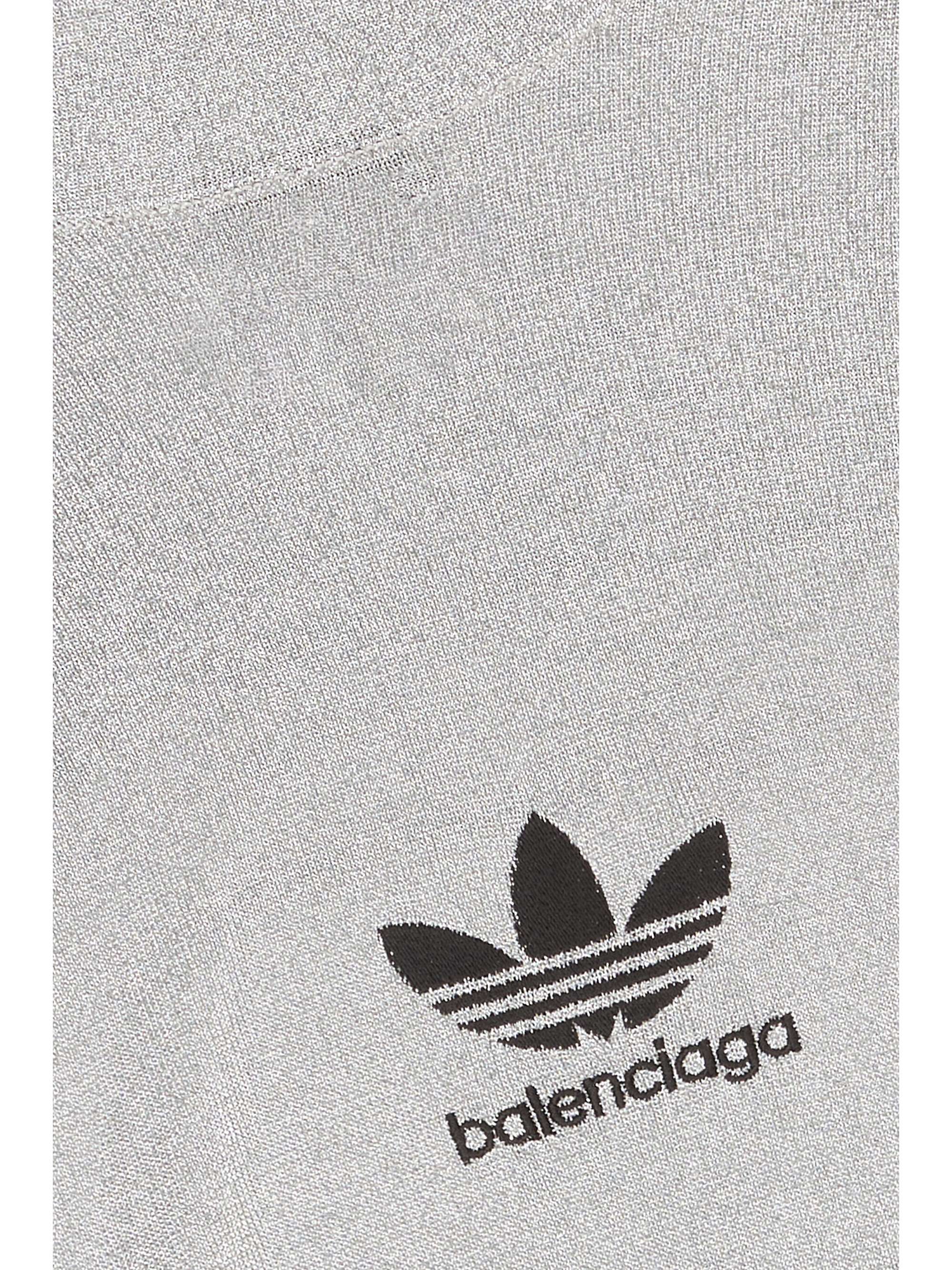 Silver + adidas Athletic embroidered metallic jersey turtleneck top |  BALENCIAGA | NET-A-PORTER