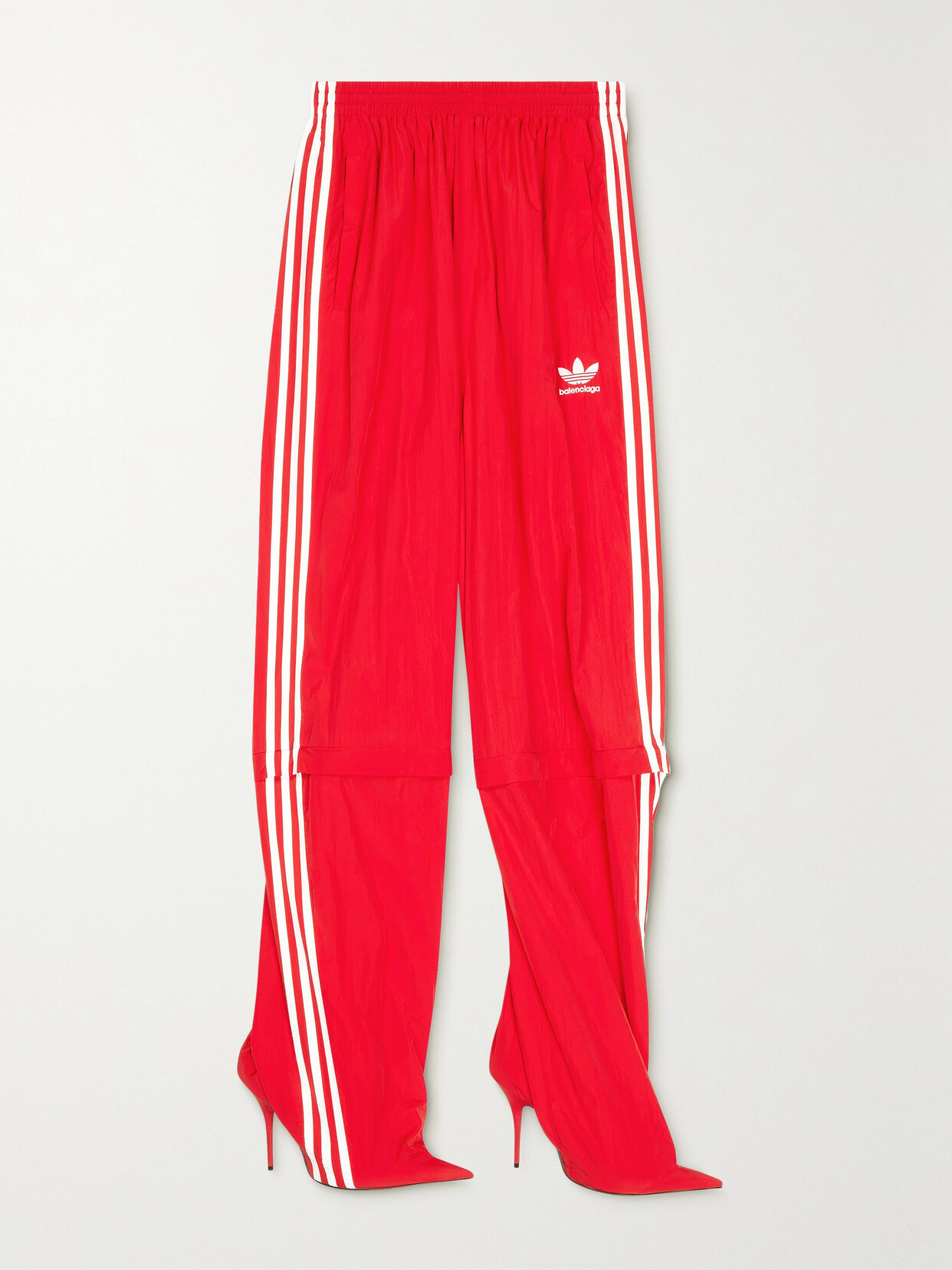 Balenciaga - + Adidas Striped Shell Pantashoes - Red