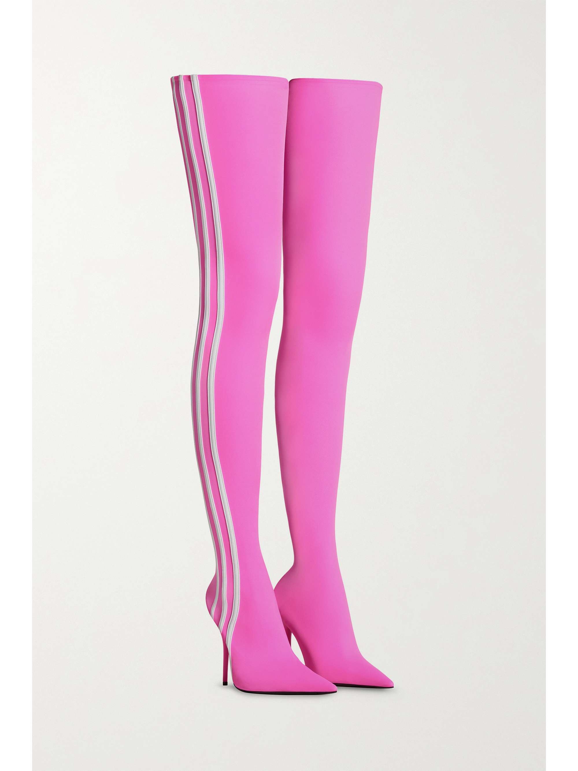 + adidas Knife striped spandex over-the-knee boots
