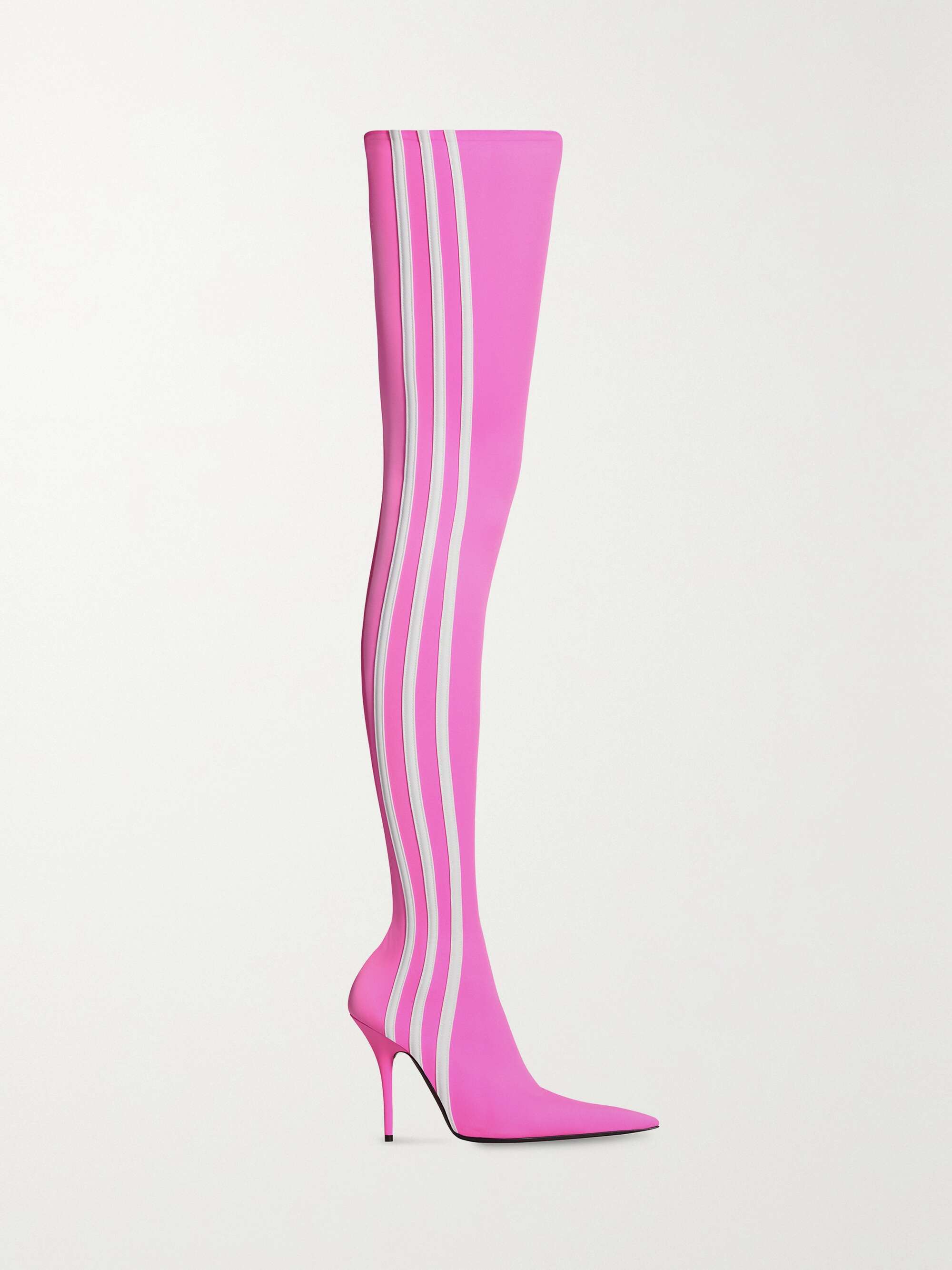 + adidas Knife striped spandex over-the-knee boots