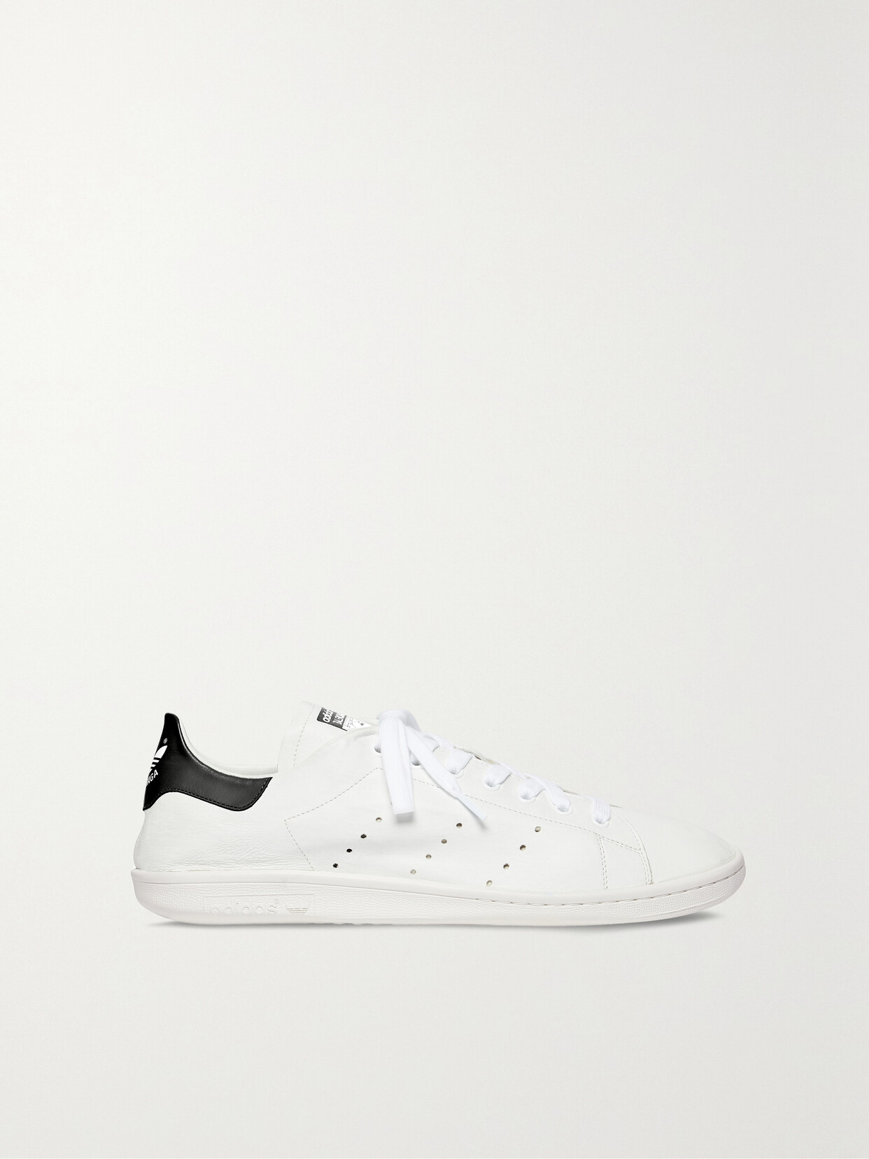 Balenciaga - + Adidas Stan Smith Perforated Leather Sneakers - White