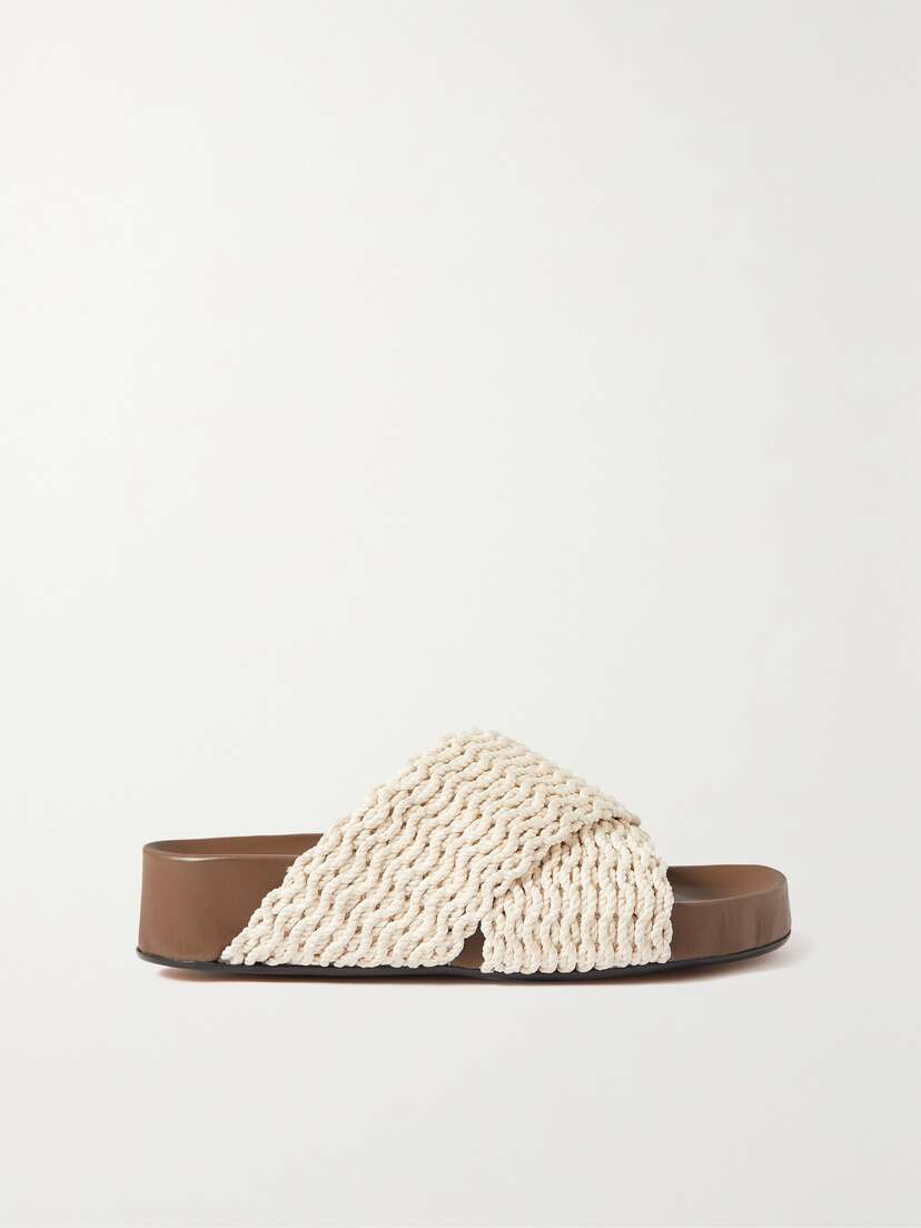 ATP Atelier + Net Sustain Urbino Crocheted Linen Slides