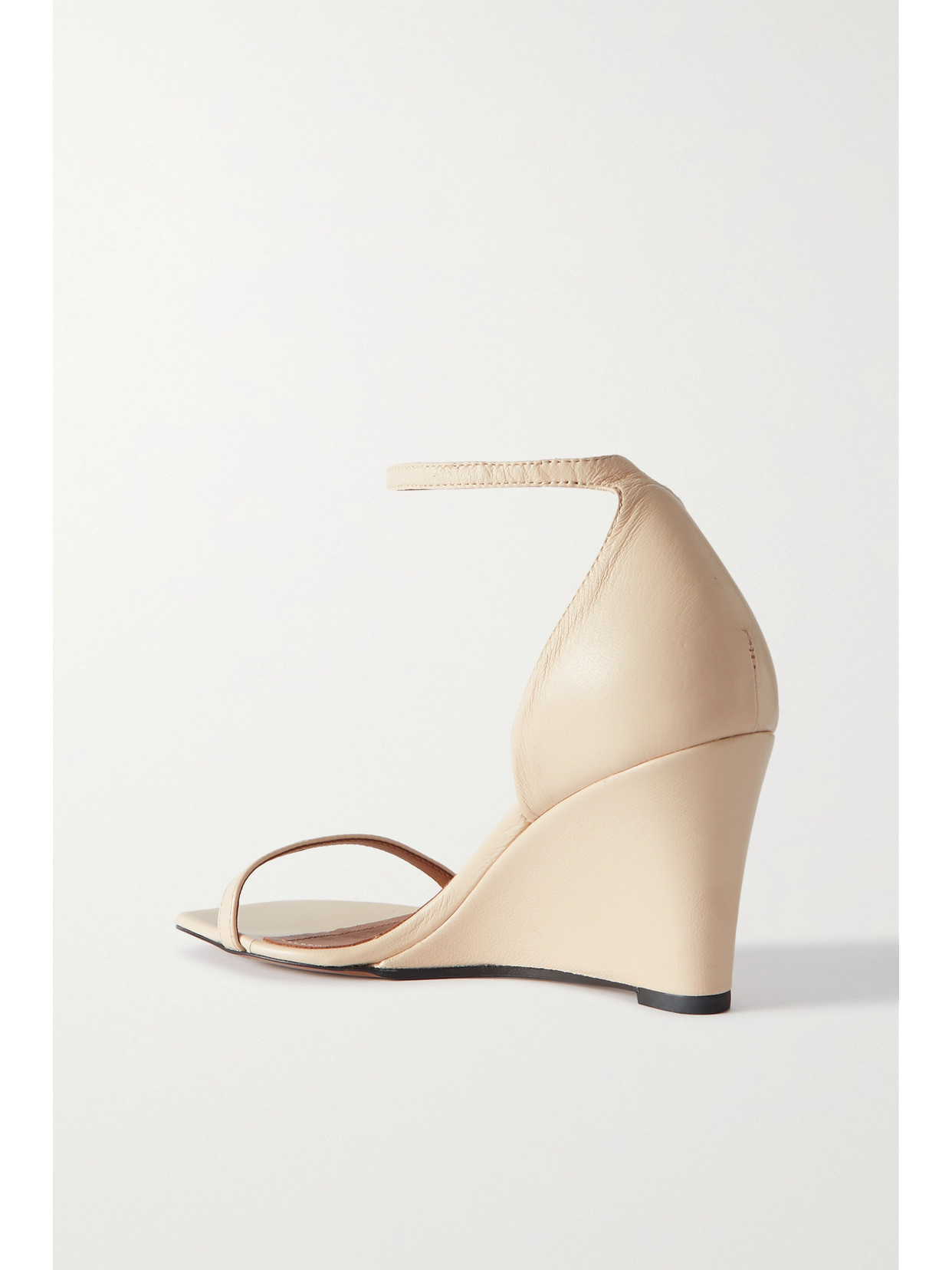 Atp Atelier Morcone Leather Wedge Sandals In Cream