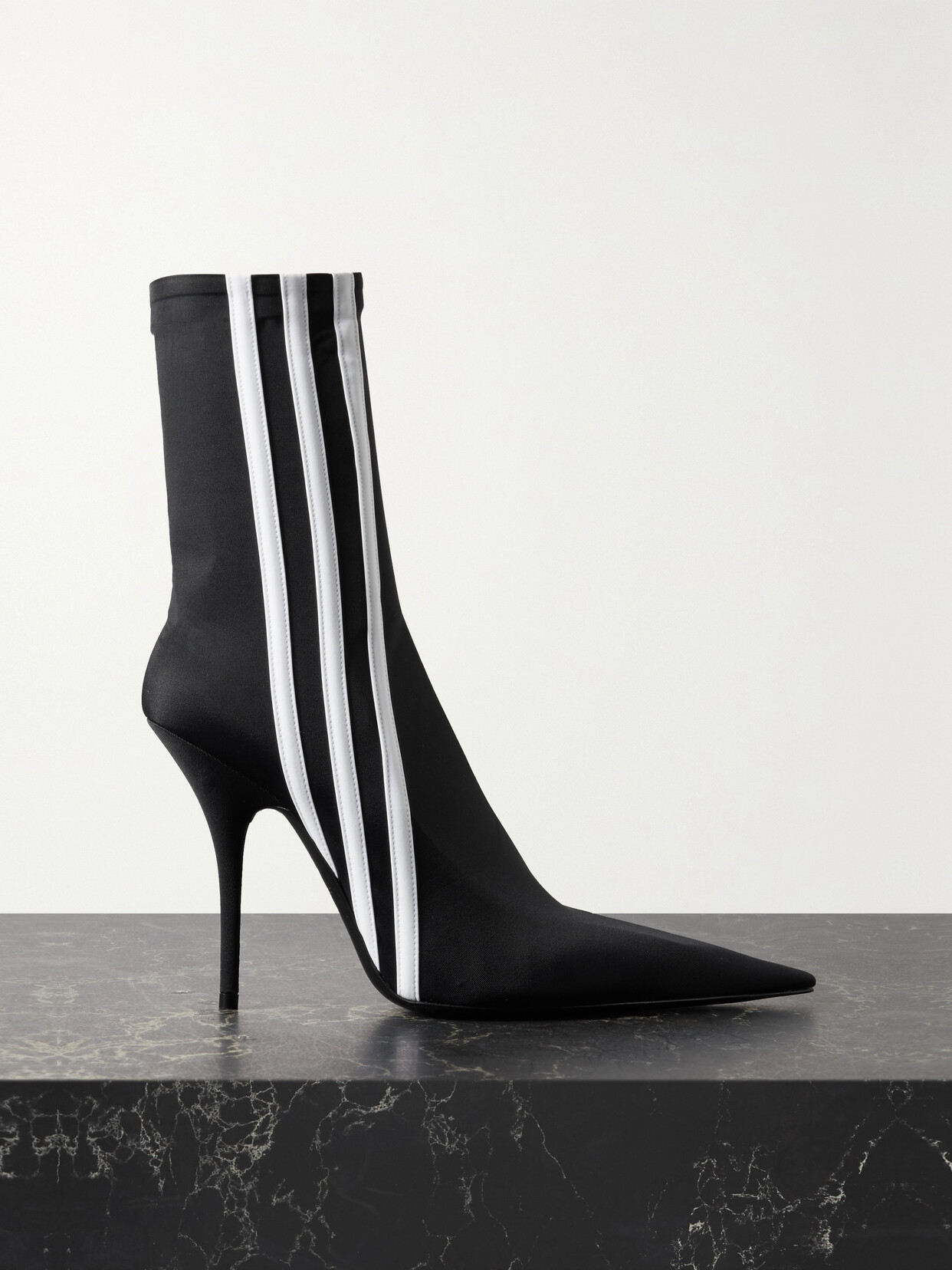 Balenciaga X Adidas Knife 110mm Ankle-length Boots In Black White