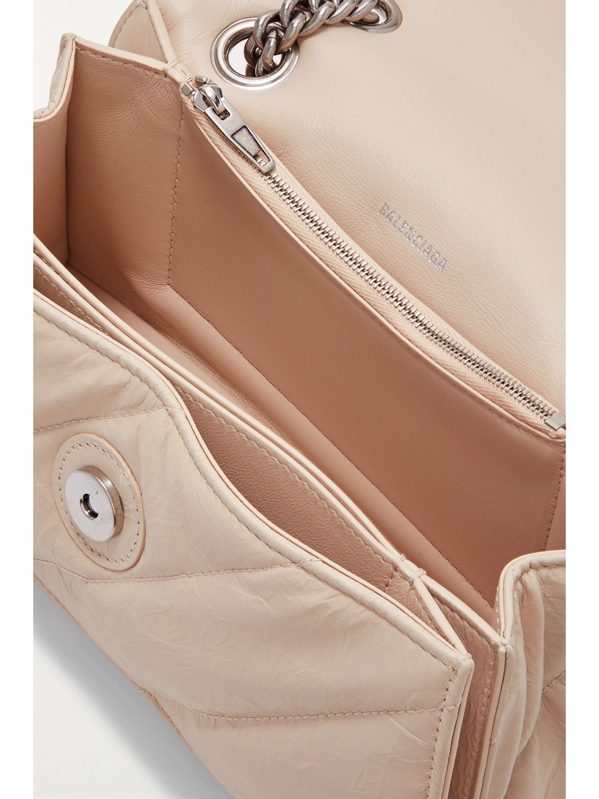 BALENCIAGA Crush small quilted crinkled-leather shoulder bag