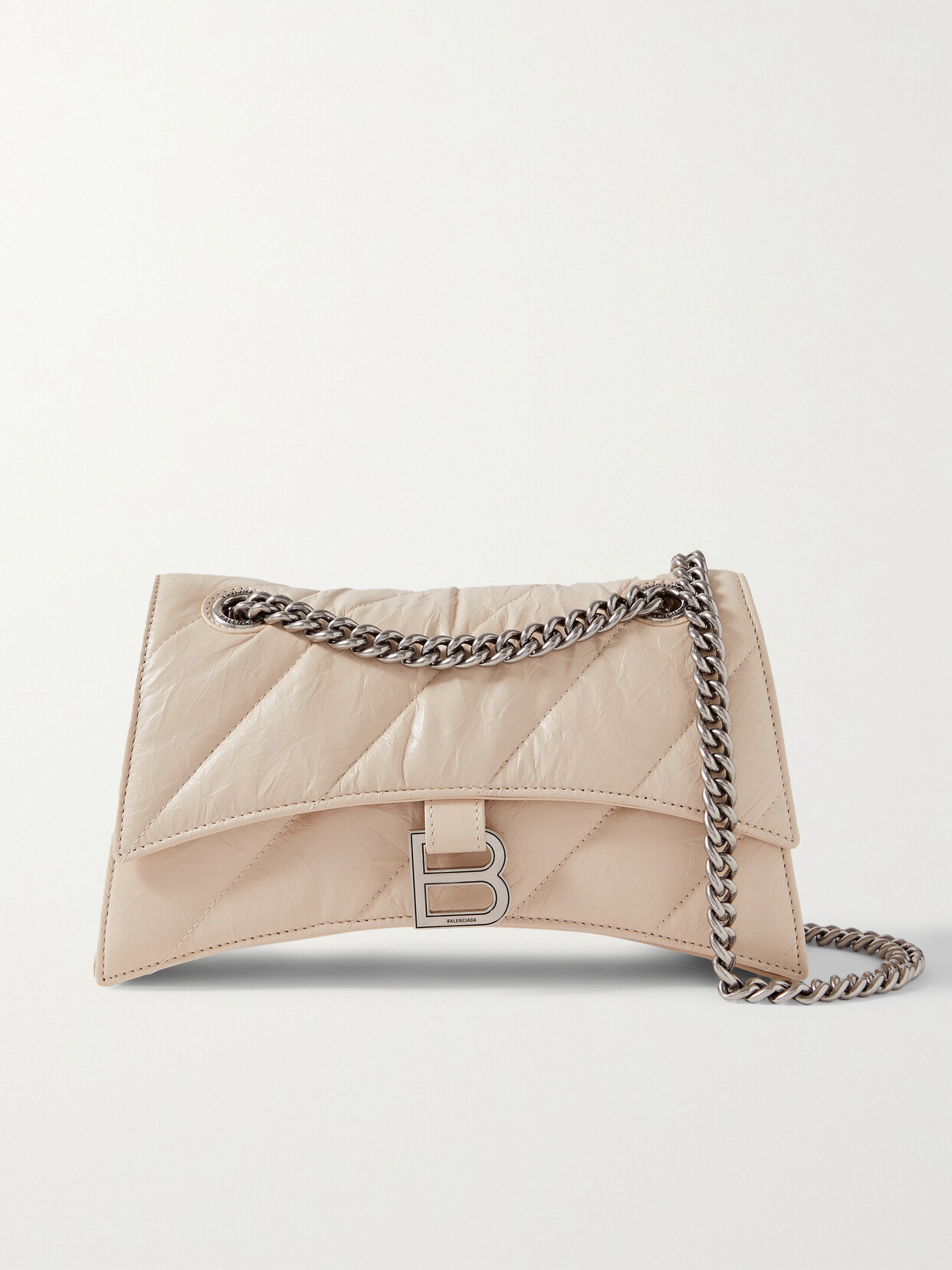 Balenciaga - Crush Small Quilted Crinkled-leather Shoulder Bag - Neutrals