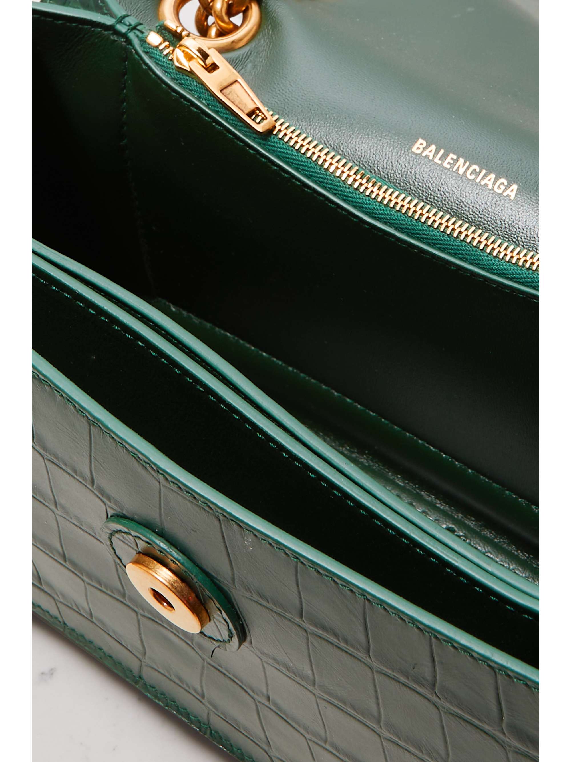 BALENCIAGA Crush croc-effect leather shoulder bag
