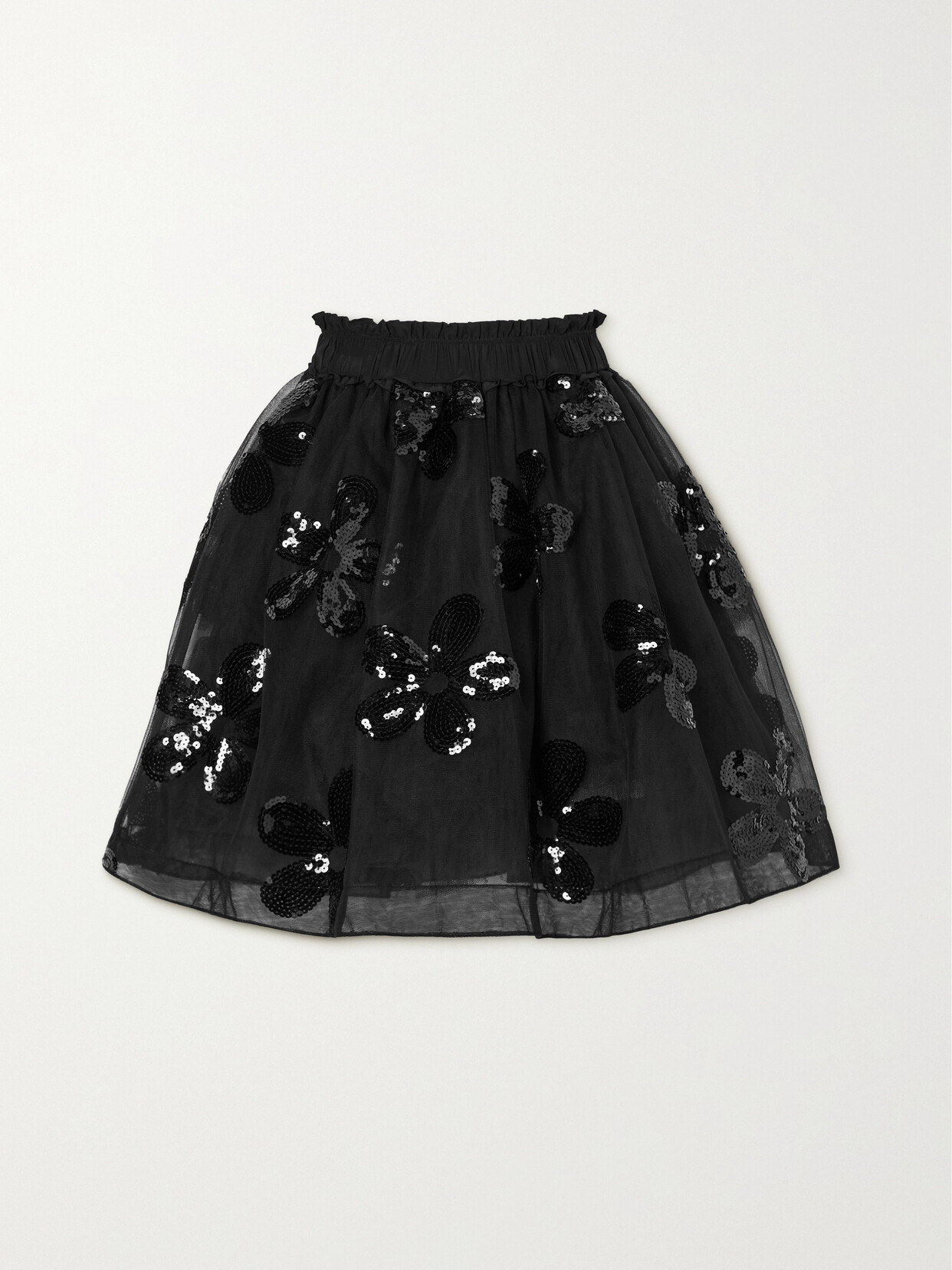 Simone Rocha - Appliquéd Tulle Mini Skirt - Black