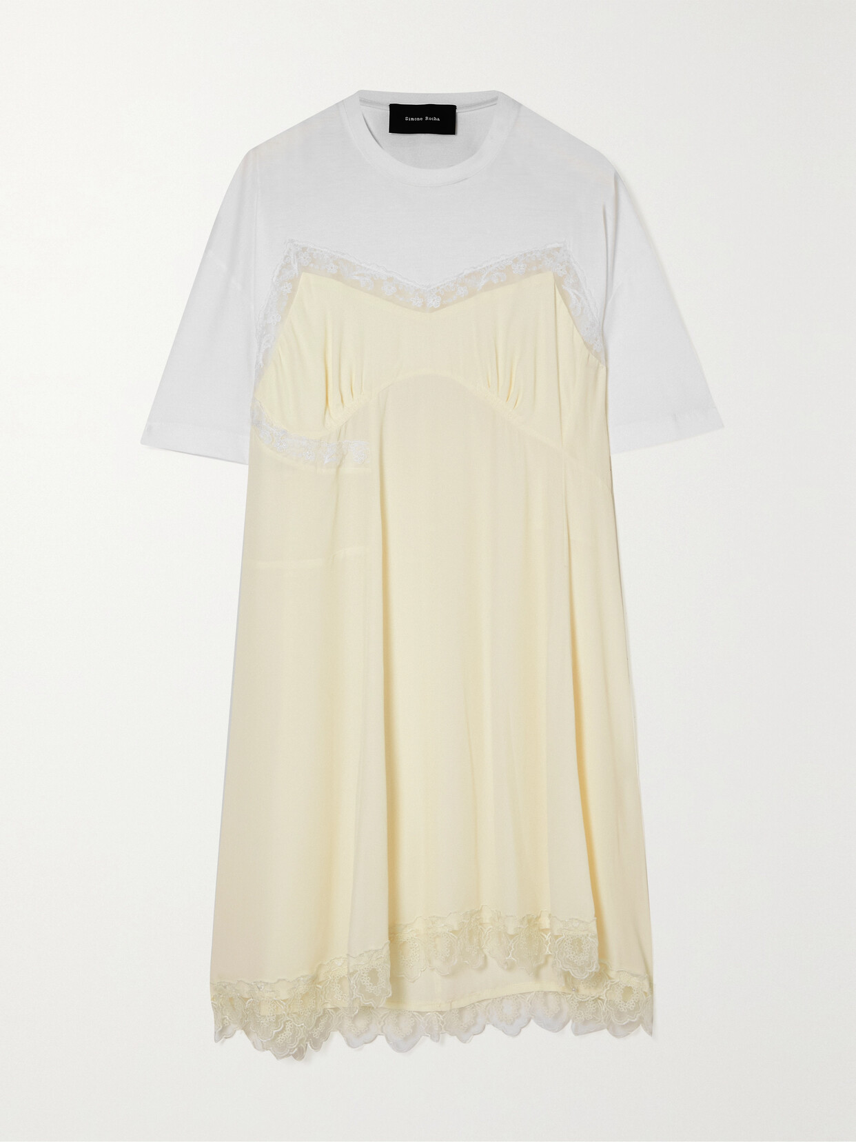 Simone Rocha Lace-trimmed Tulle And Jersey Midi Dress