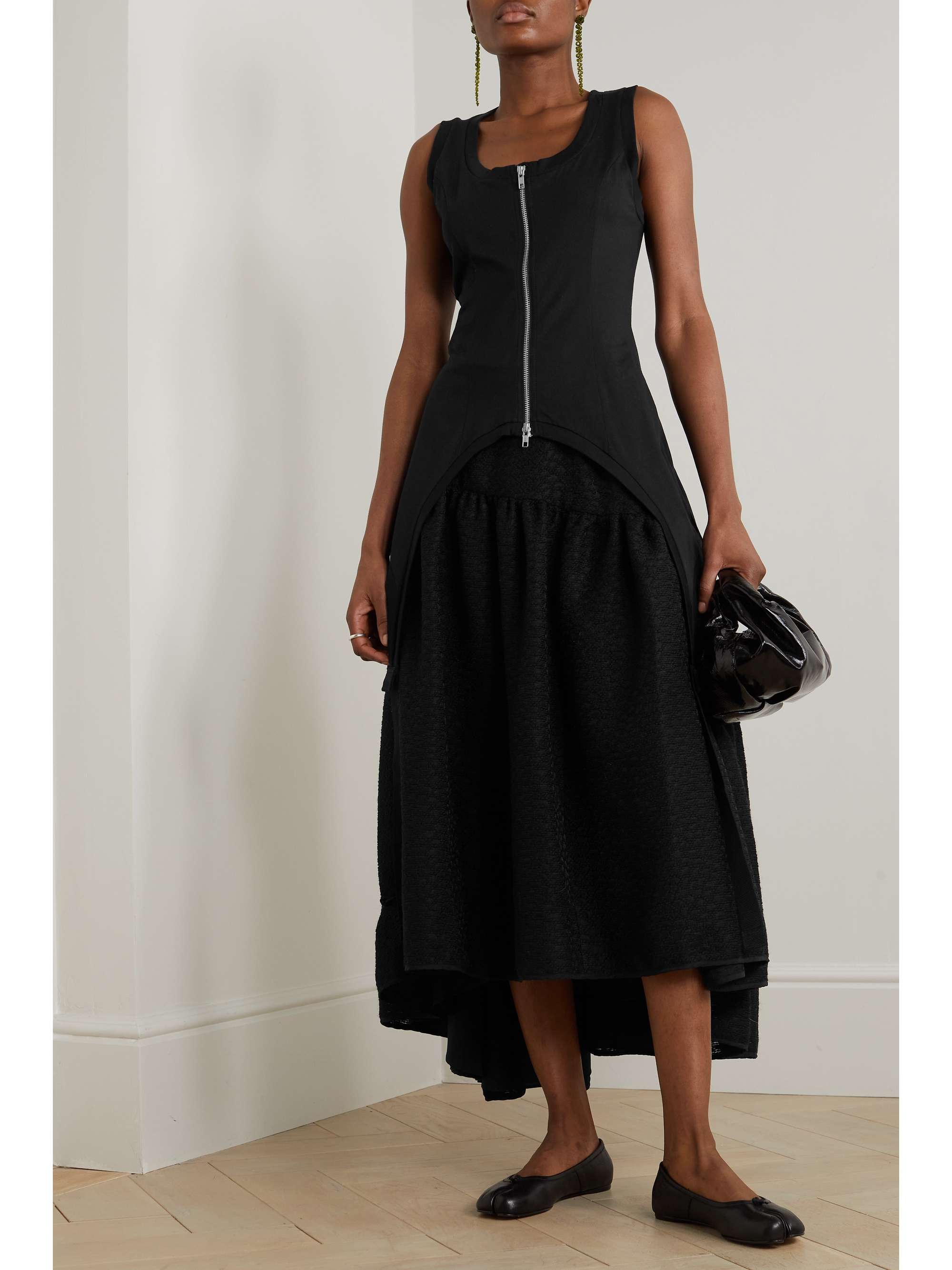SIMONE ROCHA Zip-detailed cotton-jersey tank