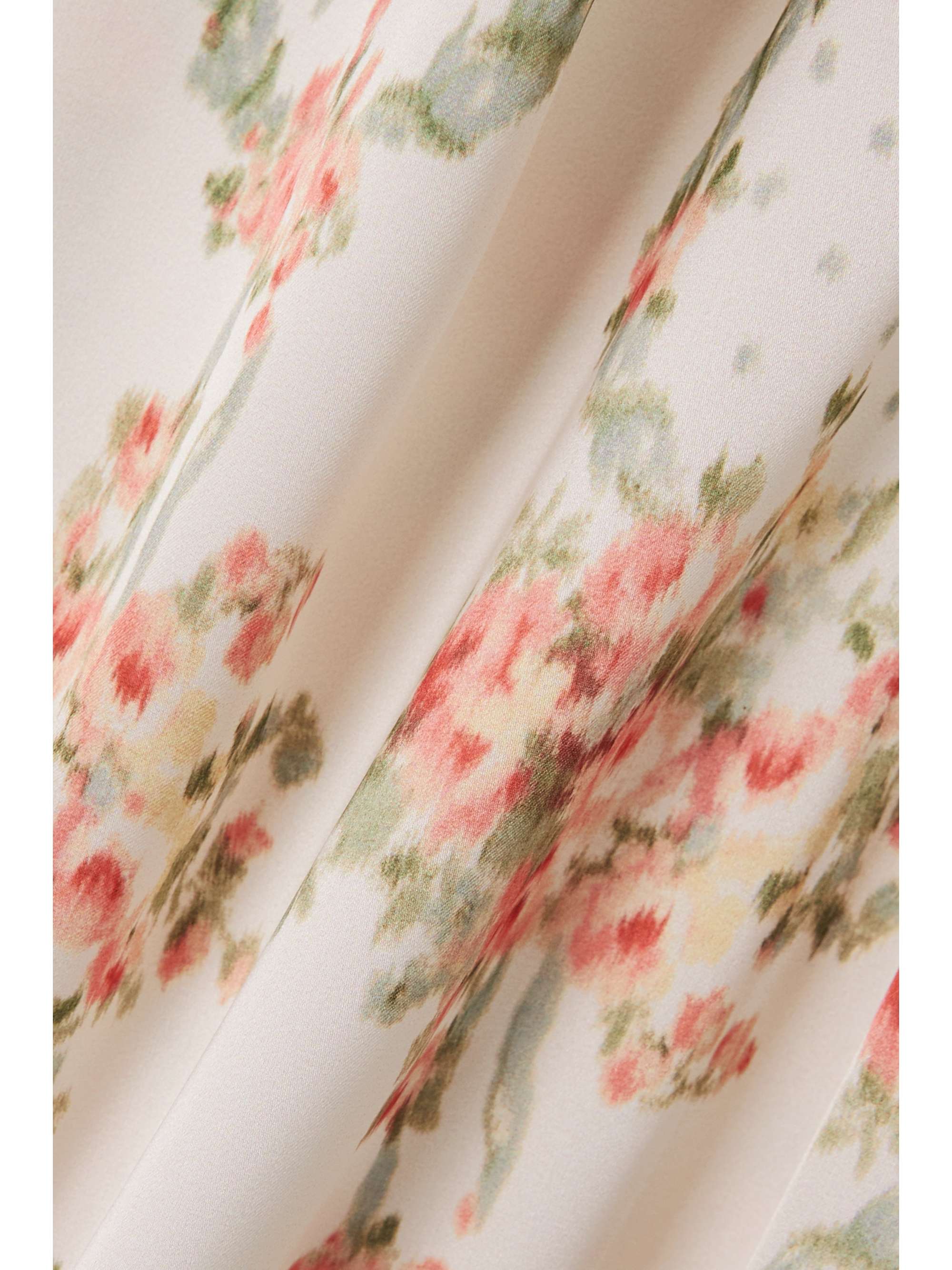 SIMONE ROCHA Lace-trimmed floral-print satin midi dress