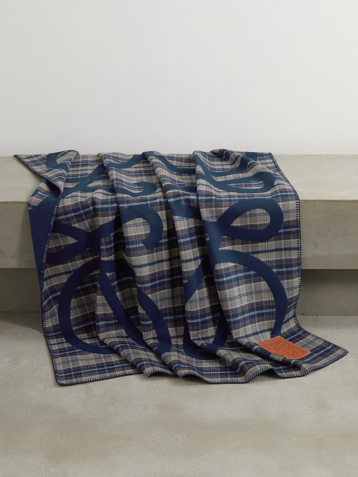 Loewe - Appliquéd Wool-blend Blanket - Blue