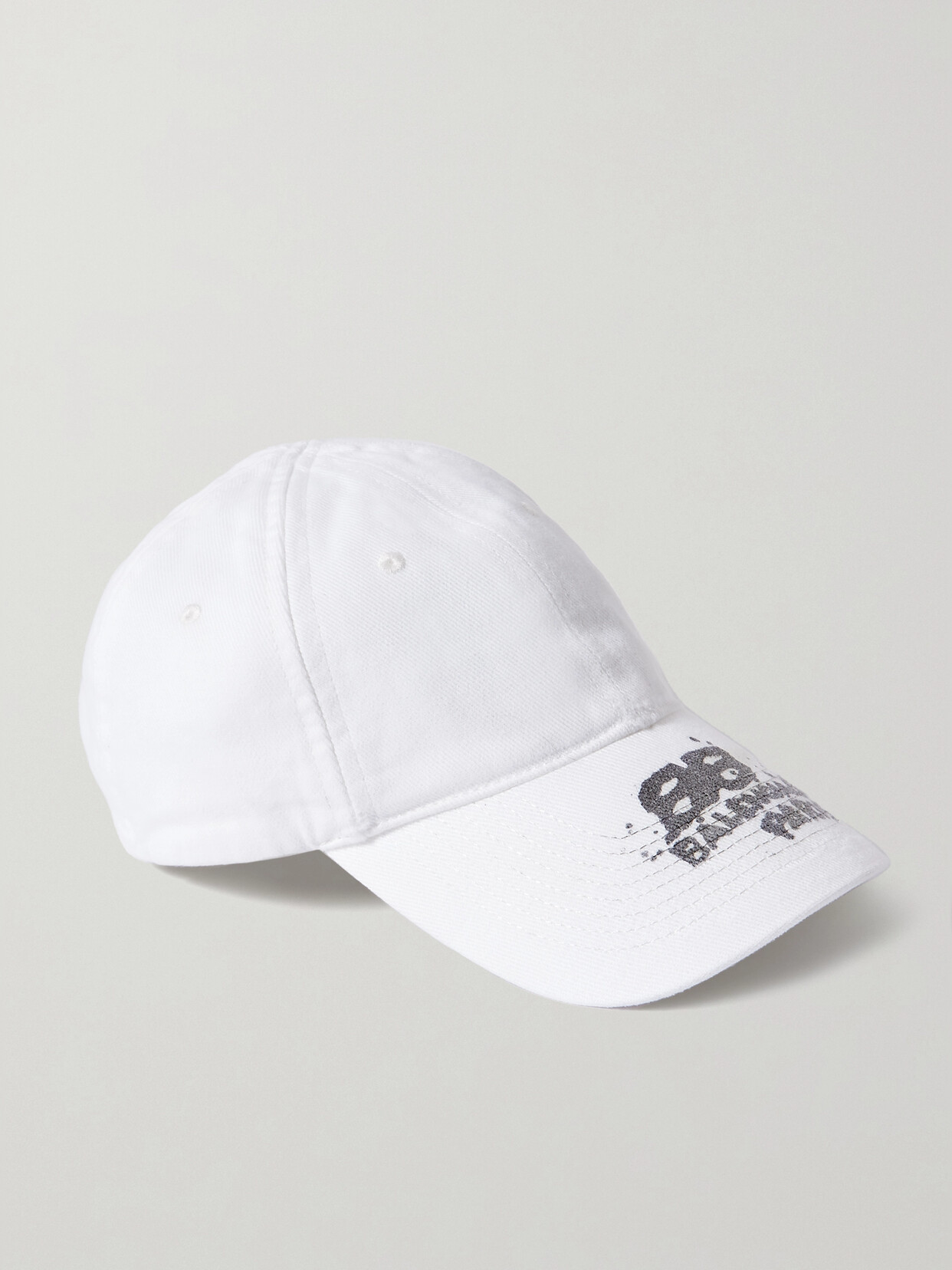 Shop Balenciaga Printed Cotton-twill Baseball Cap In Unknown