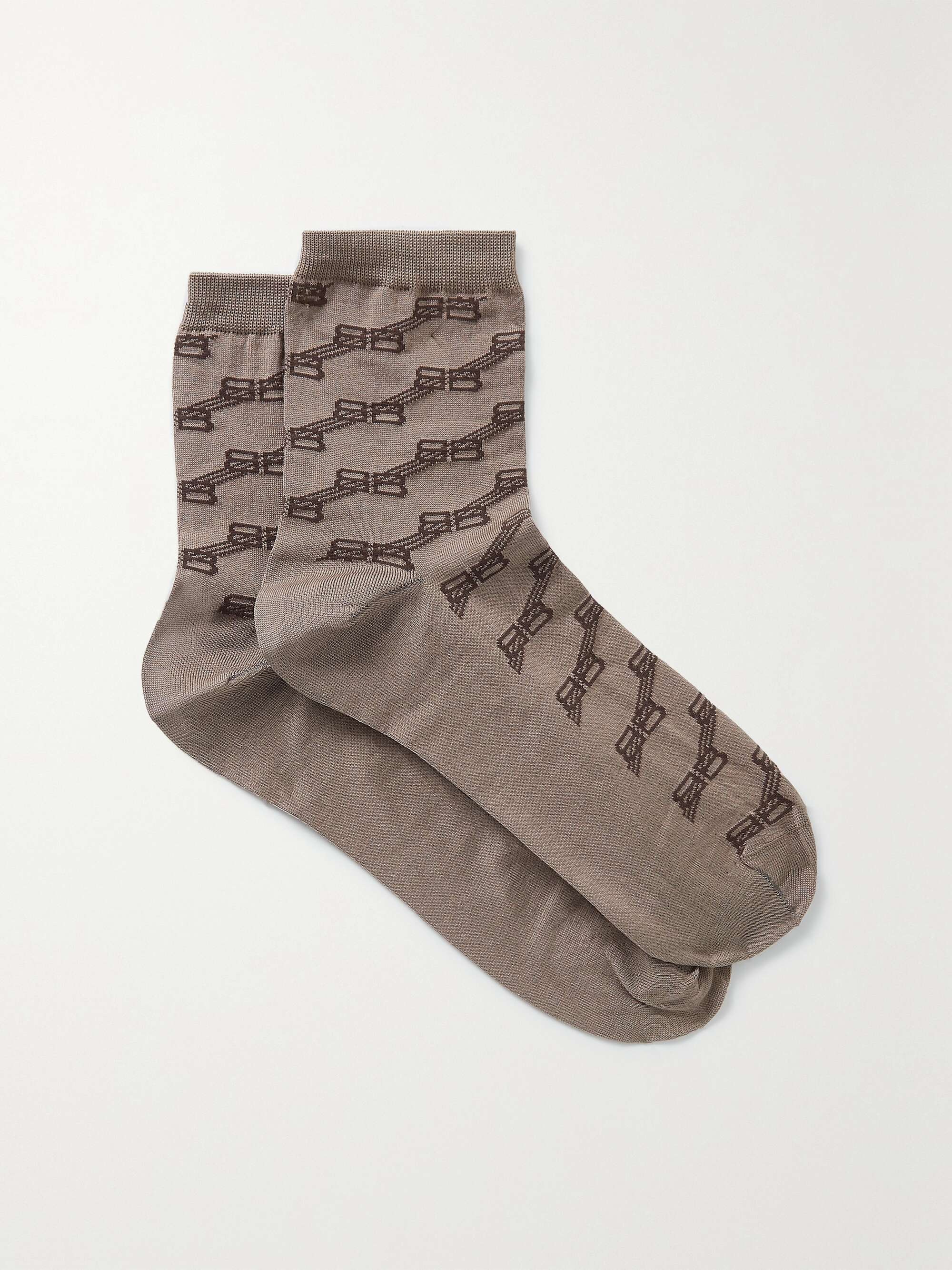 BALENCIAGA Jacquardknit cottonblend socks NETAPORTER