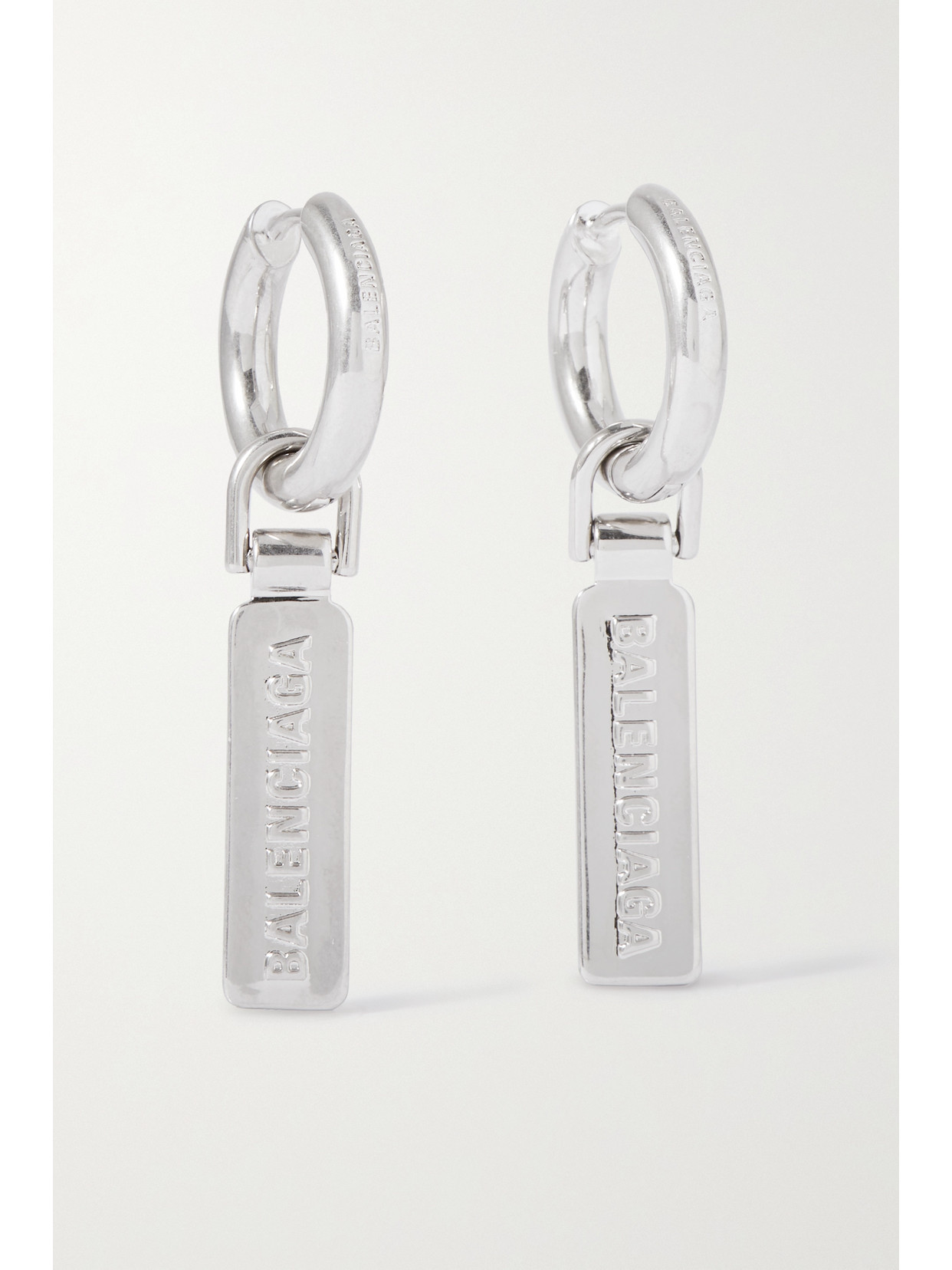 Balenciaga Skate Tag Silver-tone Earrings