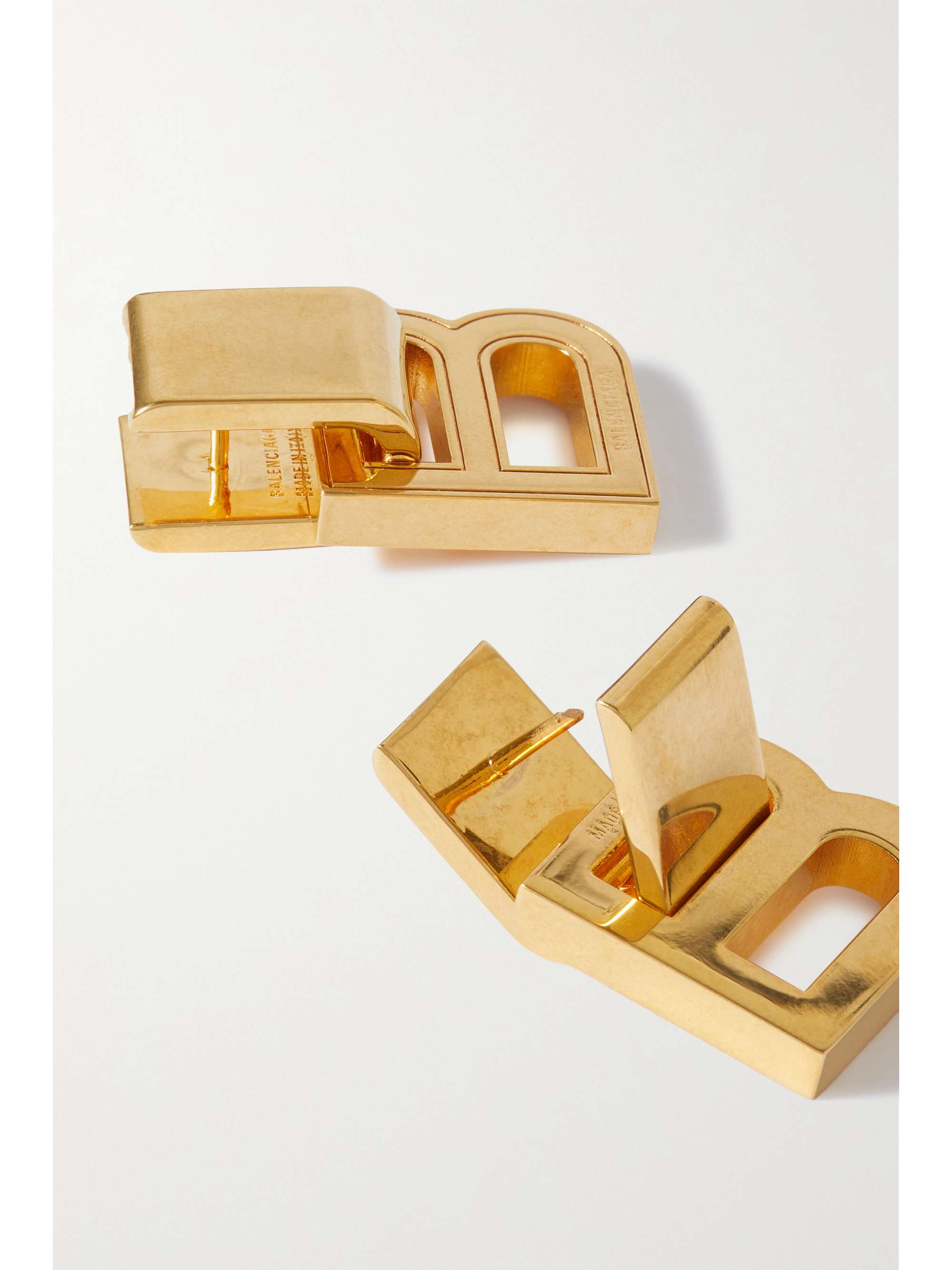 BALENCIAGA Hourglass gold-tone earrings