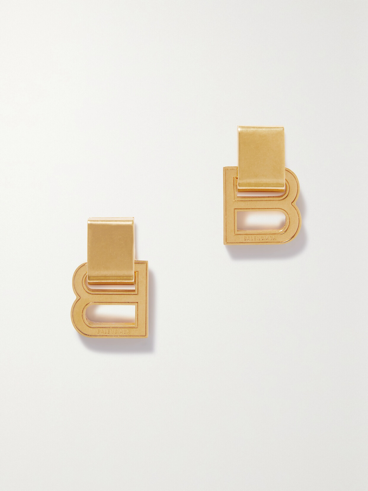 Balenciaga - Hourglass Gold-tone Earrings - One size
