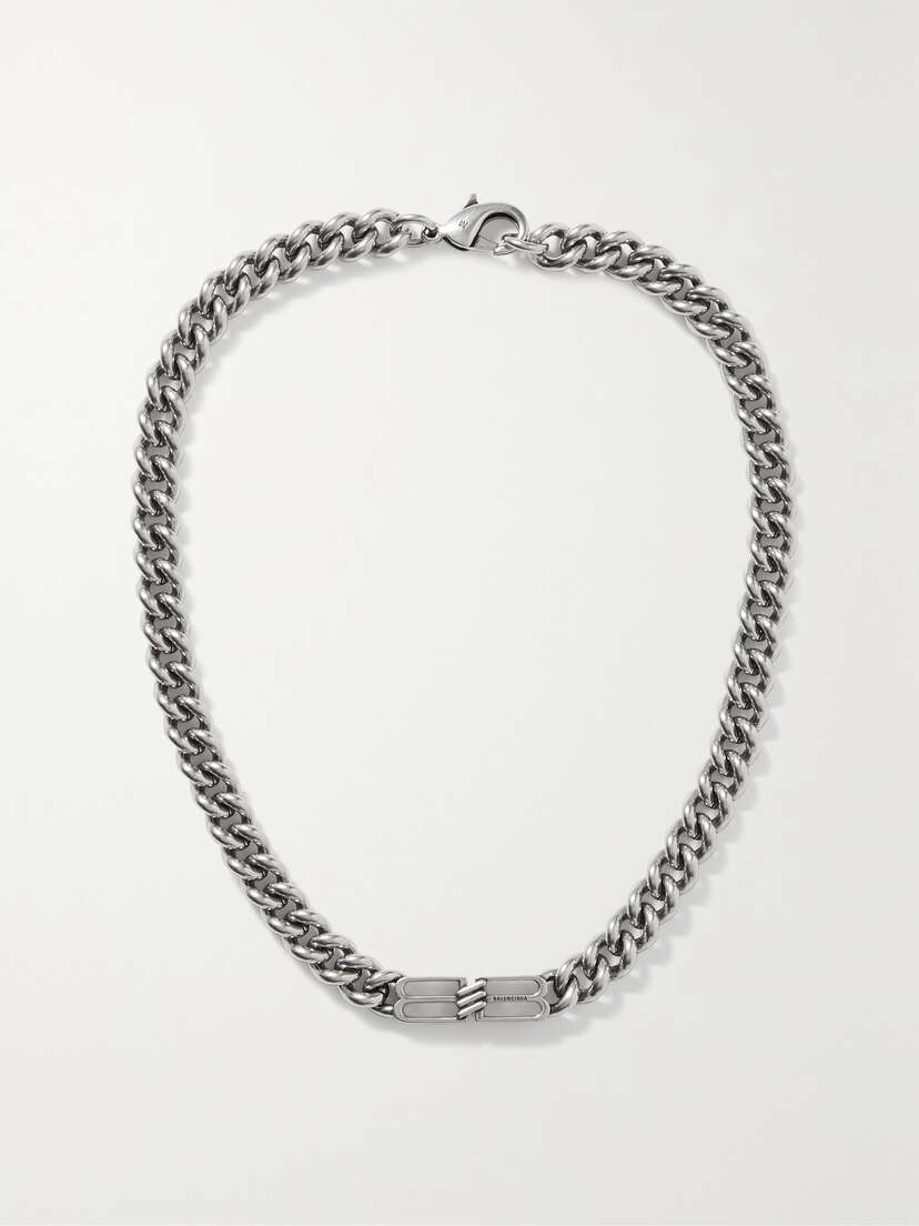 Balenciaga Bb Icon Silver-tone Necklace