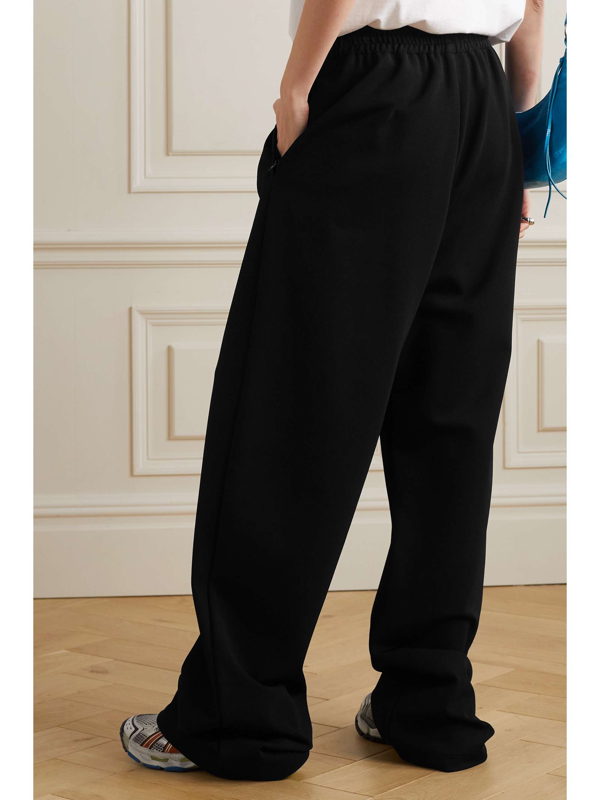 Black Oversized stretch-jersey wide-leg pants | BALENCIAGA | NET-A-PORTER