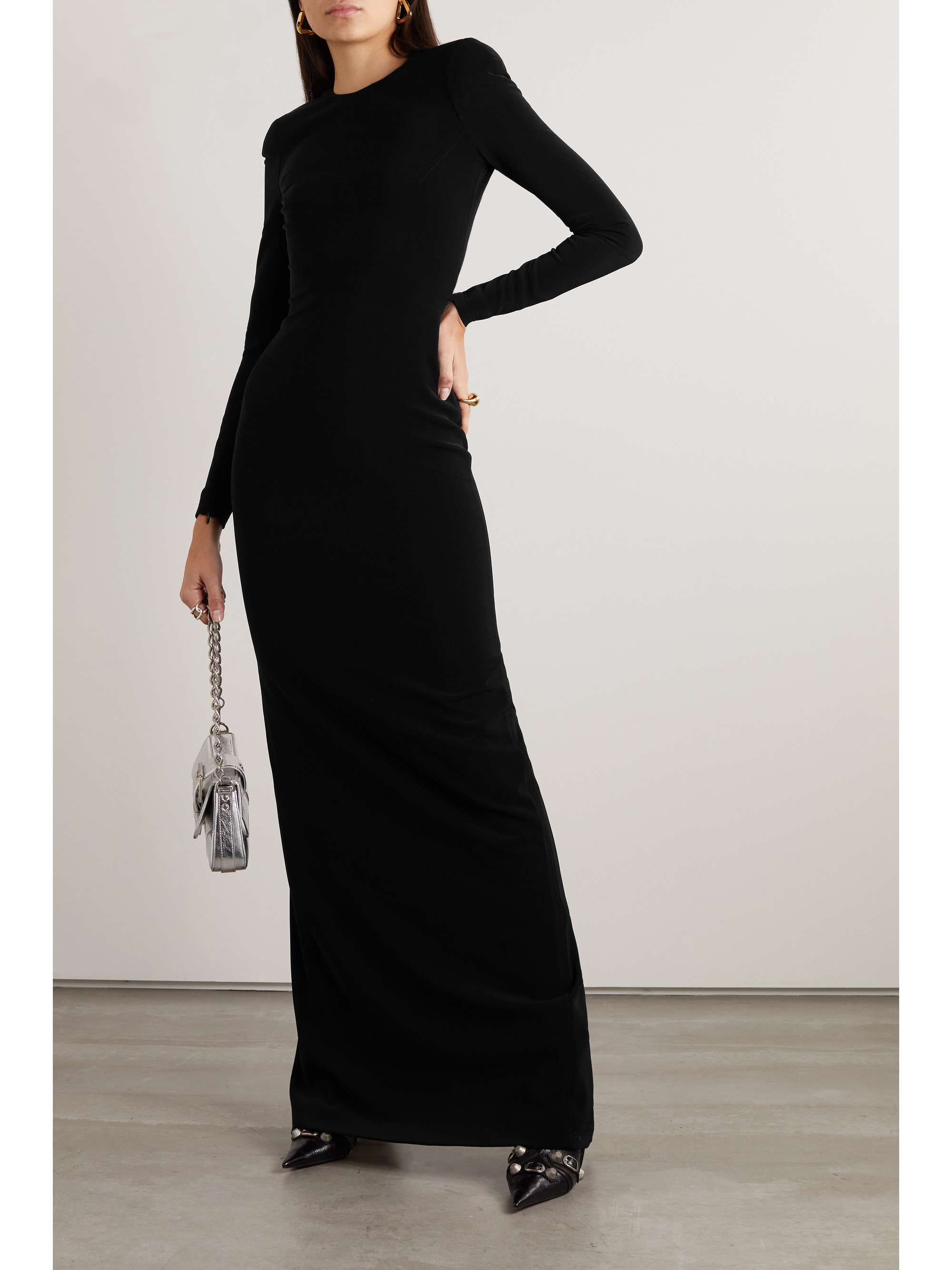 black maxi dress