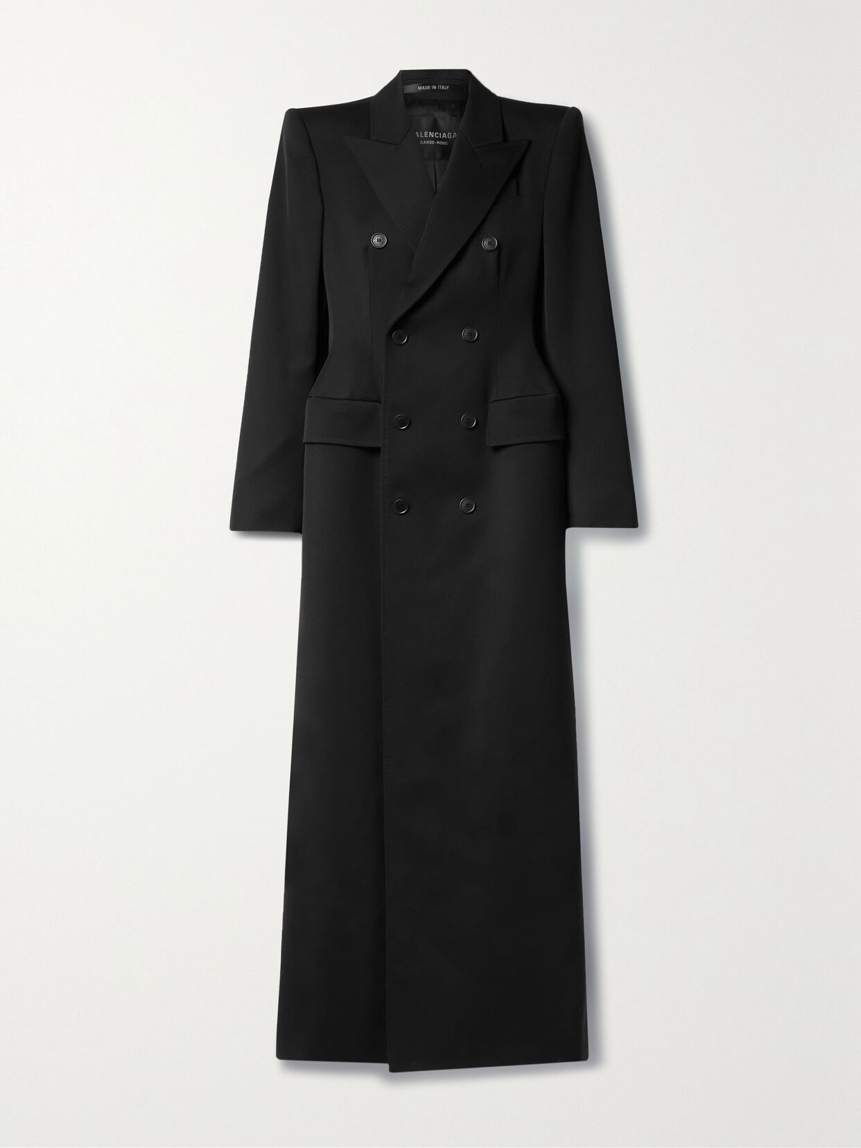 Hourglass double-breasted wool-twill coat