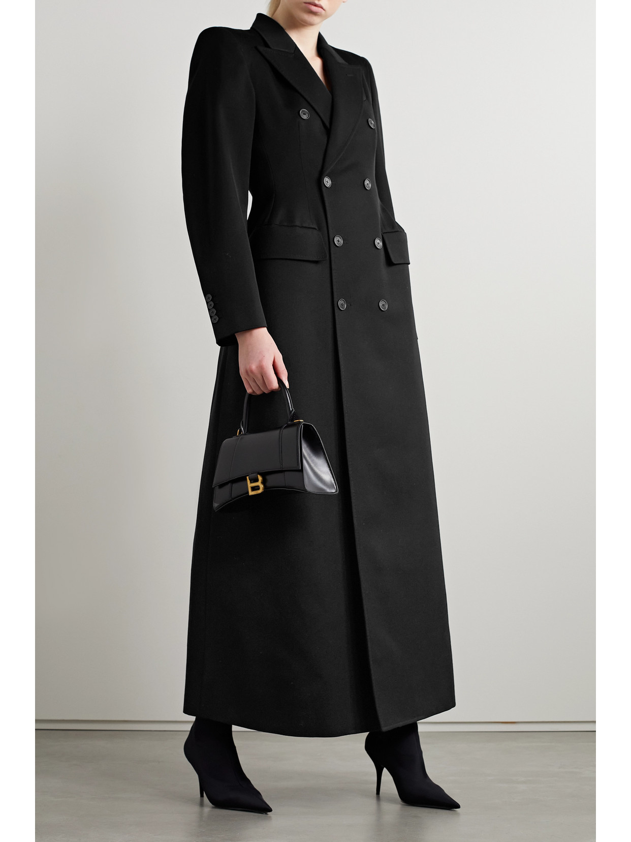 Hourglass Double-Breasted Wool-Twill Coat