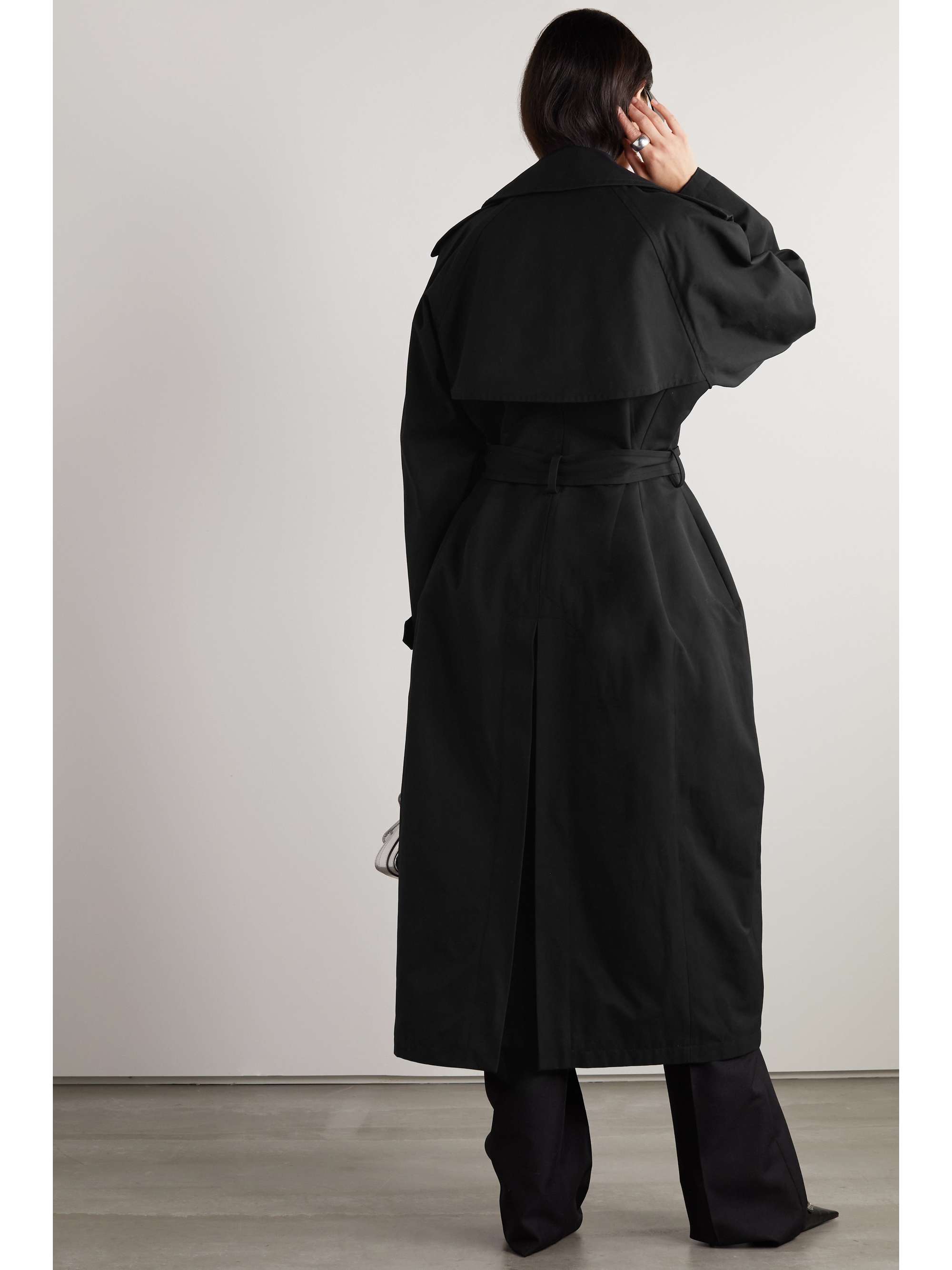 BALENCIAGA Hourglass oversized double-breasted wool and cotton-blend trench coat