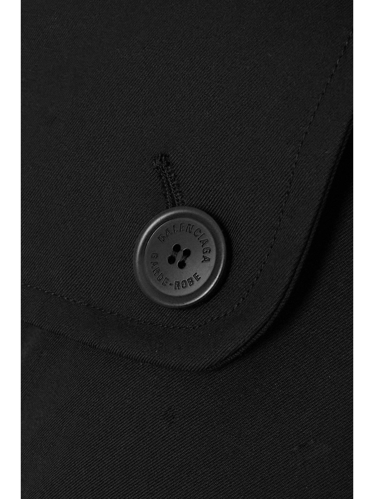 Hourglass Oversized Double-Breasted Wool And Cotton-Blend Trench Coat