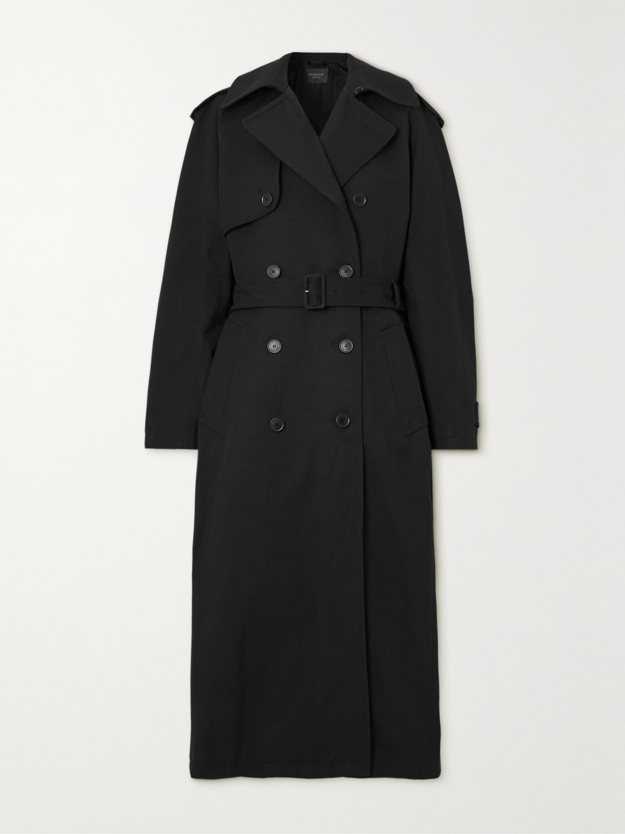 Balenciaga Hourglass oversized double-breasted wool and cotton-blend trench coat