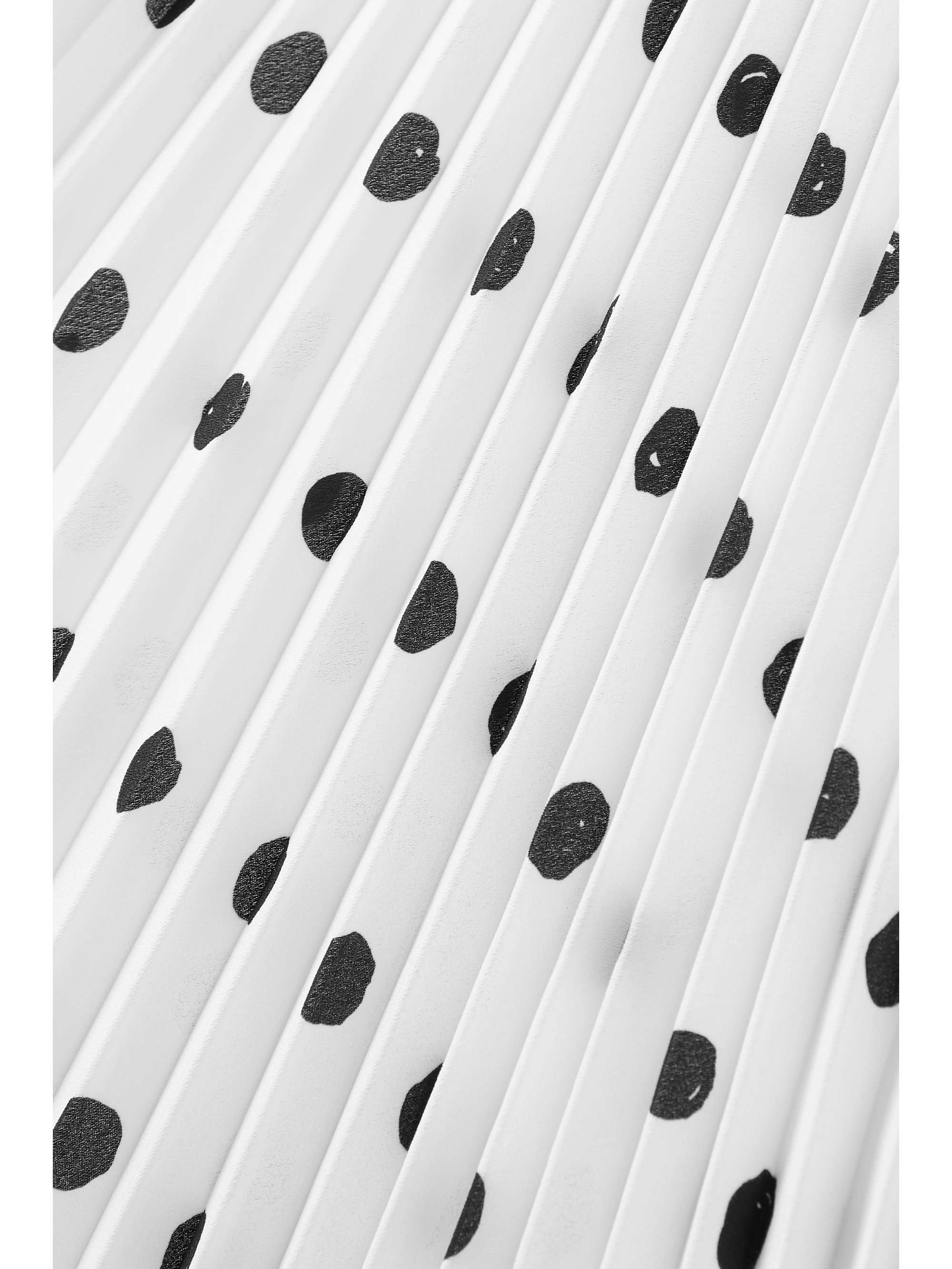 BALENCIAGA Pleated polka-dot crepe midi dress