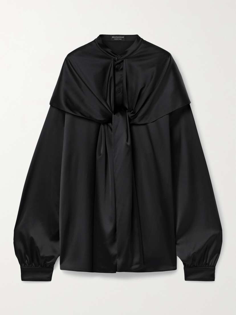 Balenciaga Hooded Duchesse-satin Blouse