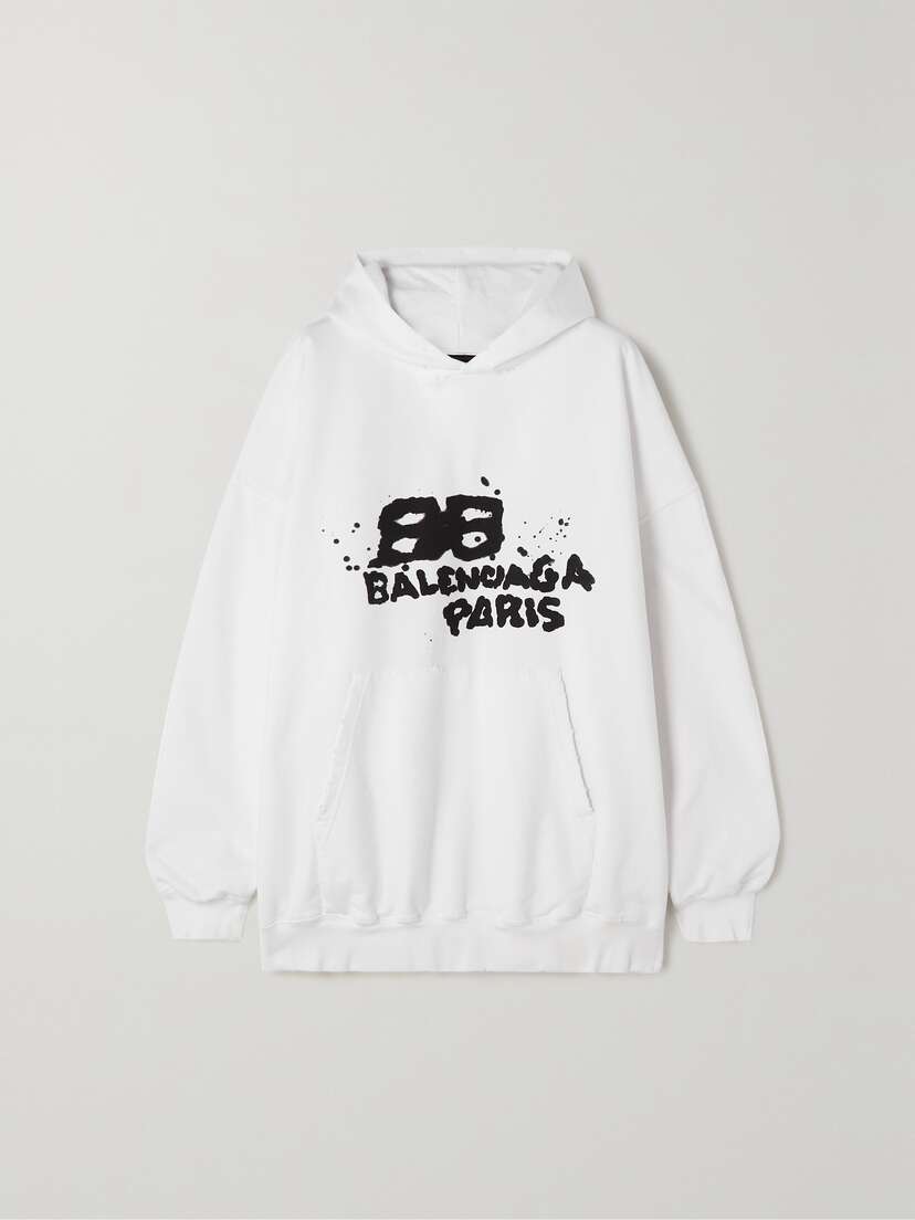 Balenciaga Oversized Printed Cotton-blend Jersey Hoodie