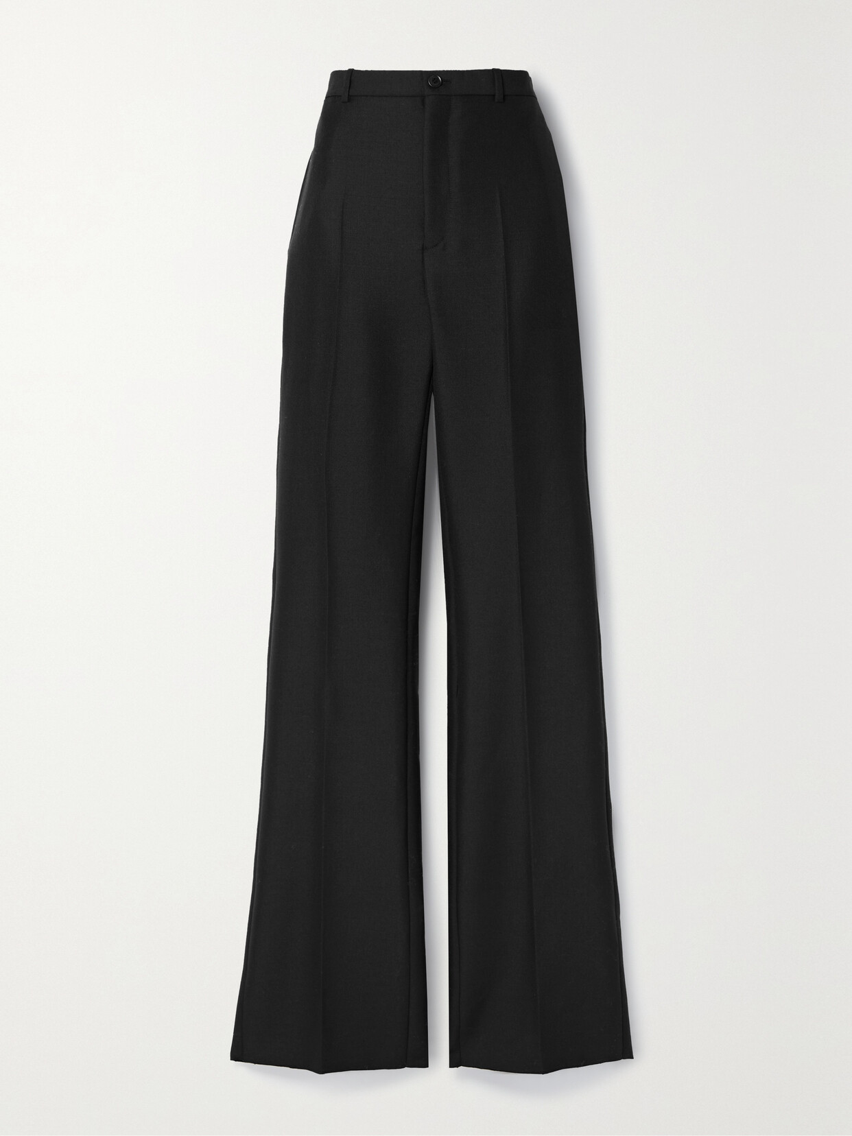 Balenciaga Wool And Mohair-blend Wide-leg Trousers In Black