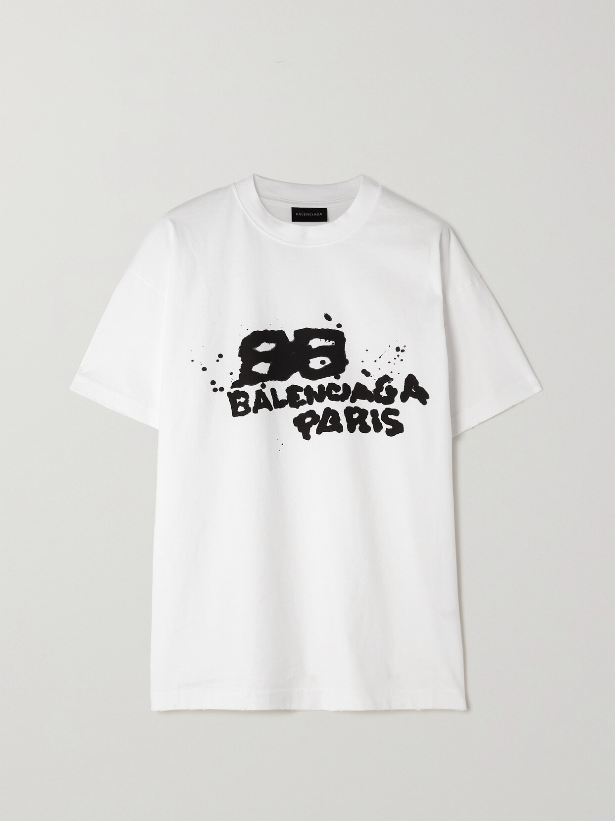 Balenciaga Printed Cotton-jersey T-shirt - White