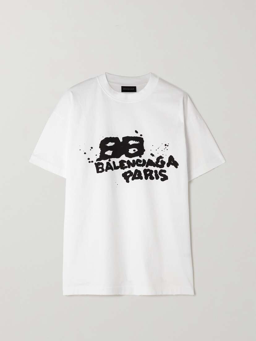 Balenciaga Printed Cotton-jersey T-shirt