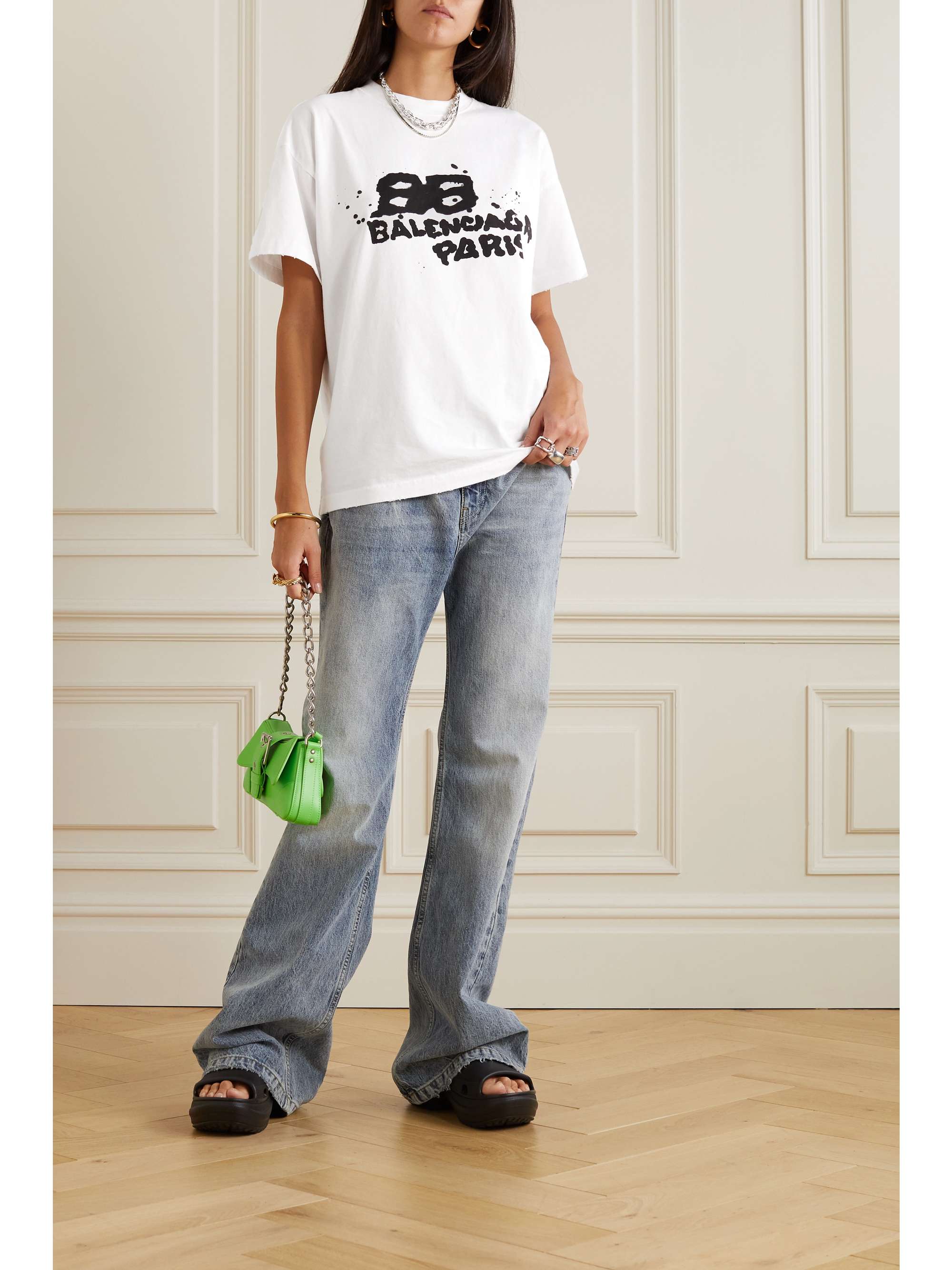 BALENCIAGA Printed cotton-jersey T-shirt | NET-A-PORTER