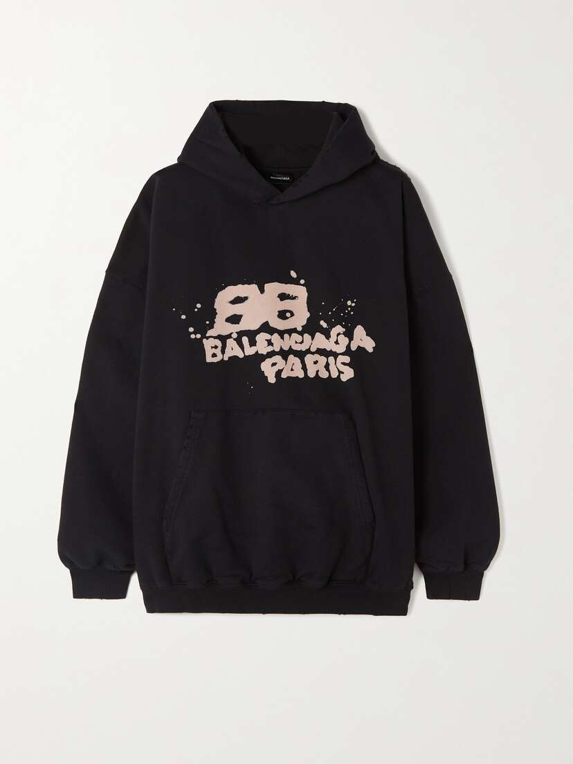 Balenciaga Oversized Printed Cotton-blend Jersey Hoodie