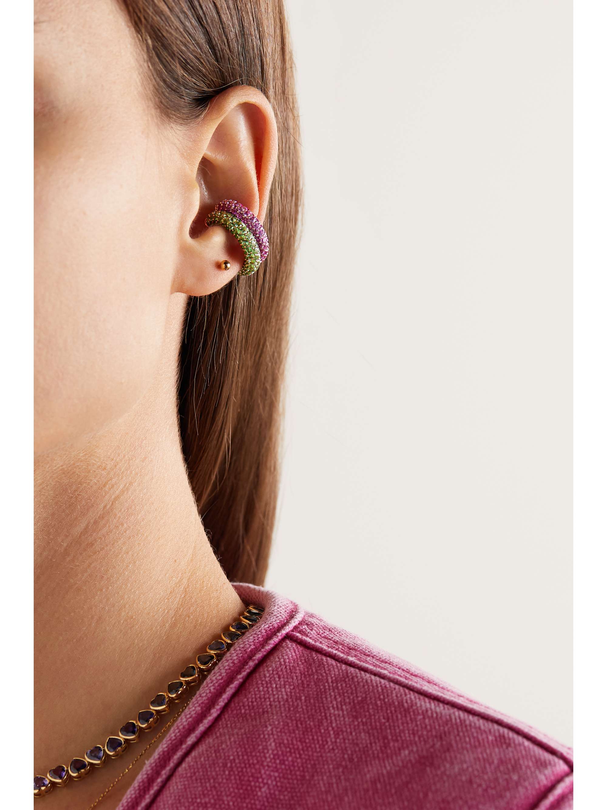 EMILY P. WHEELER + NET SUSTAIN Earth ombré 18-karat recycled gold tsavorite ear cuff