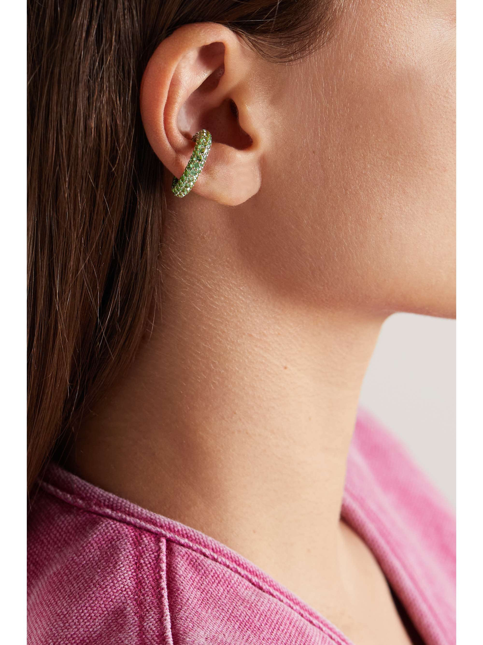 EMILY P. WHEELER + NET SUSTAIN Earth ombré 18-karat recycled gold tsavorite ear cuff