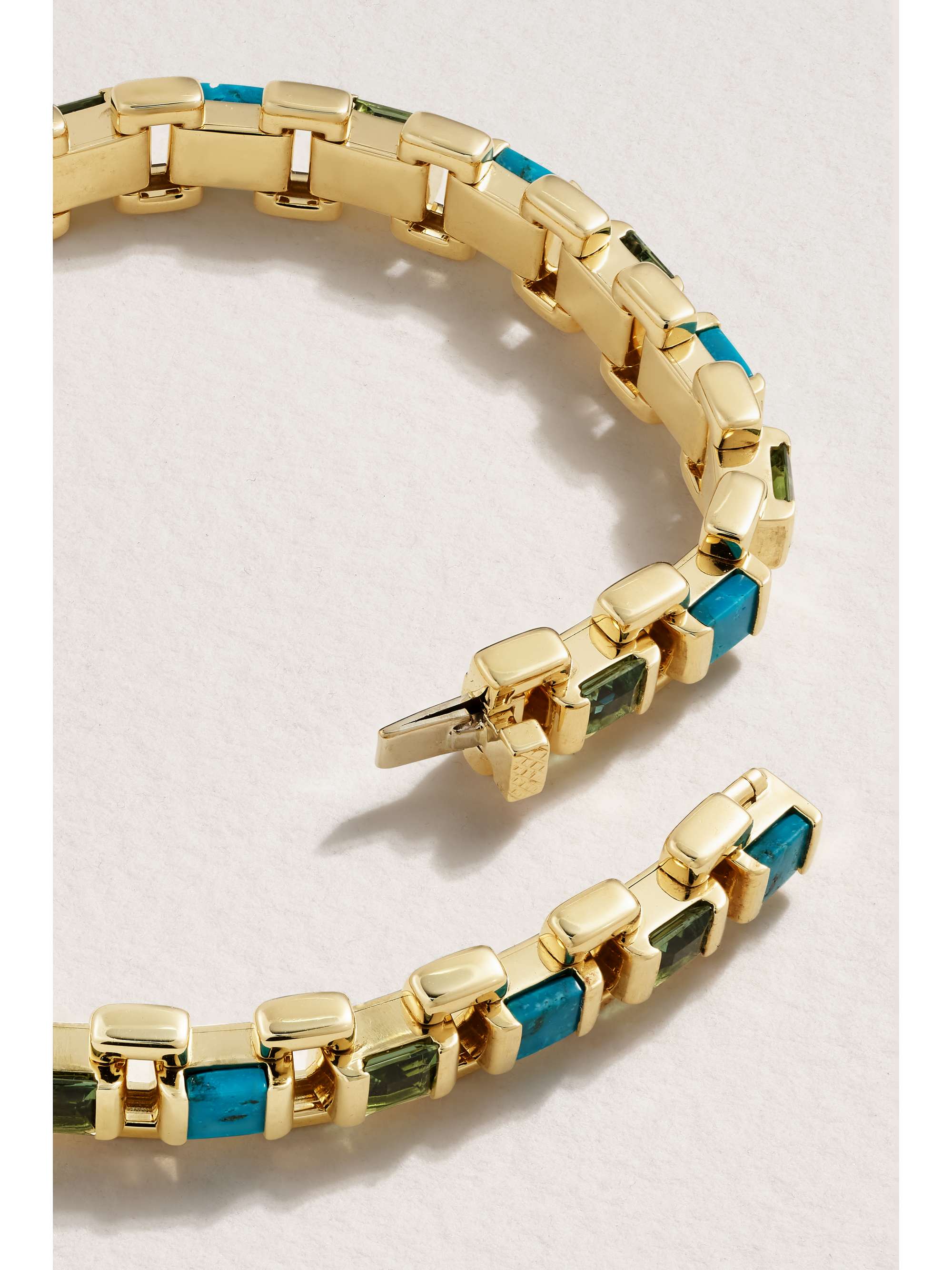 EMILY P. WHEELER + NET SUSTAIN 18-karat recycled-gold, turquoise and emerald bracelet