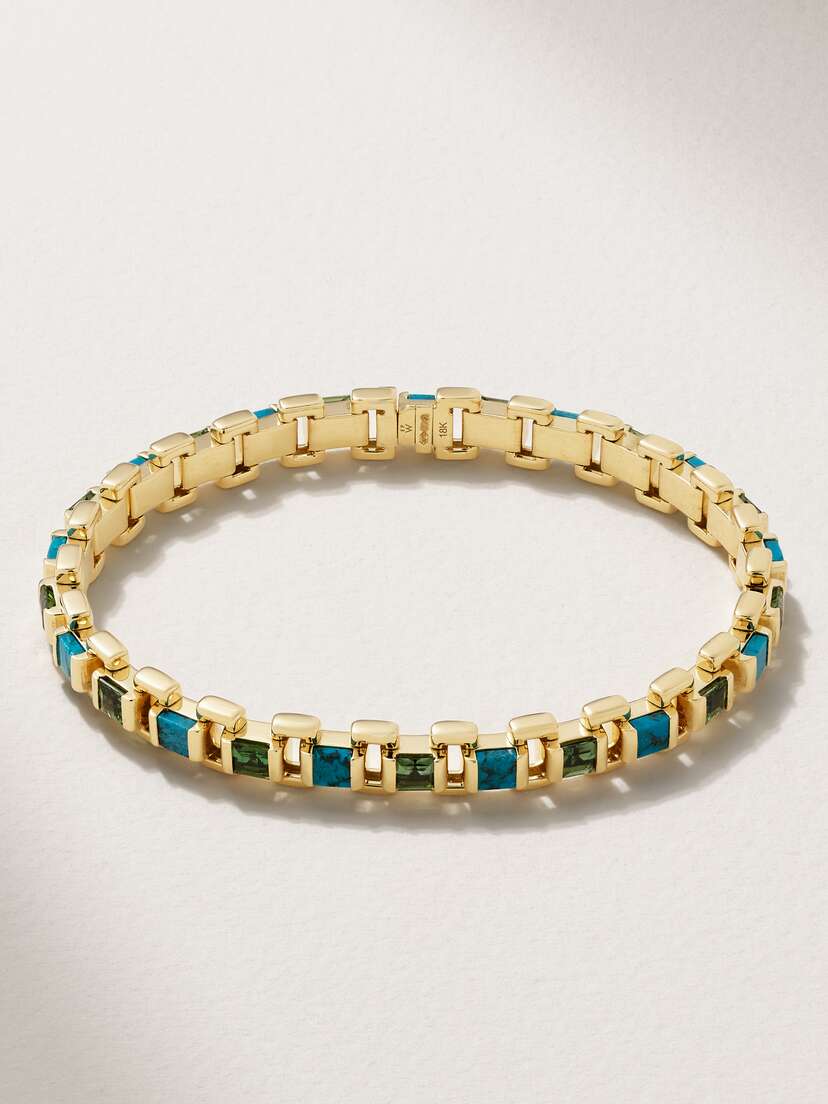 Emily P. Wheeler + Net Sustain 18-karat Recycled-gold, Turquoise And Emerald Bracelet